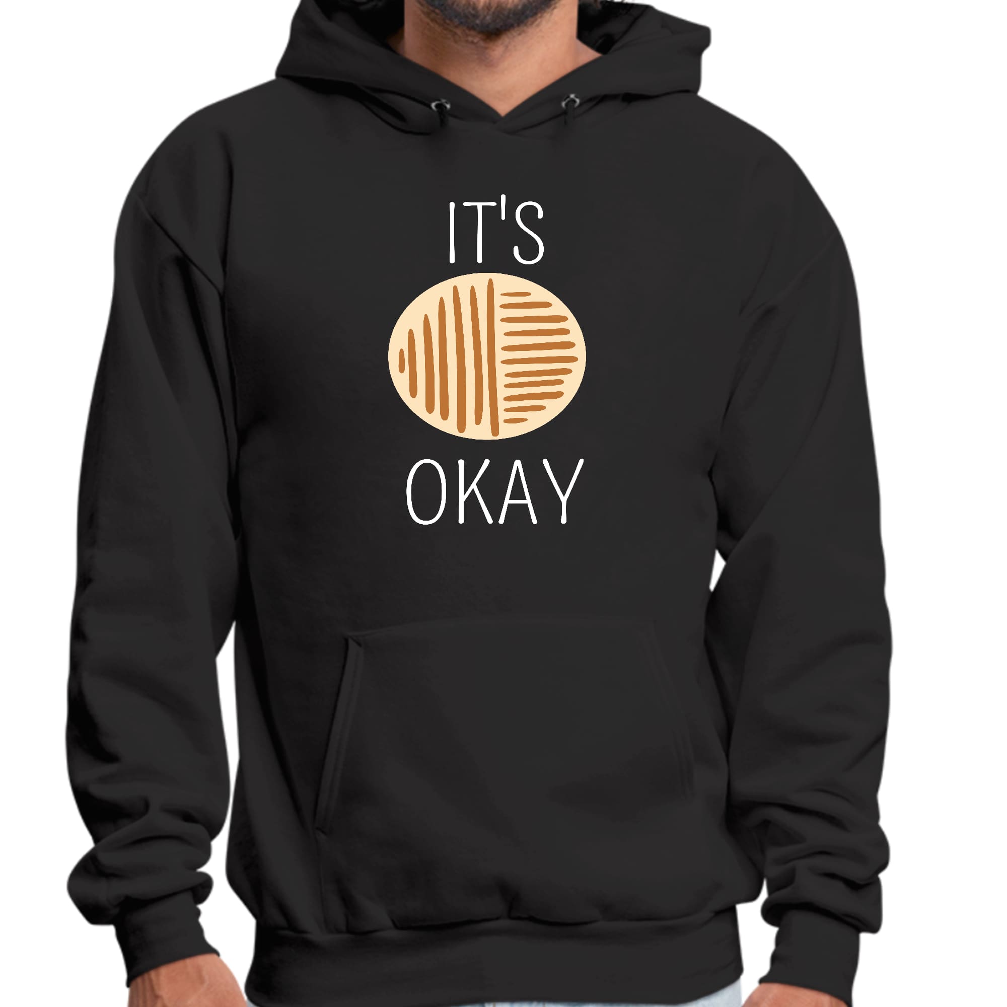 Mens Graphic Hoodie featuring the phrase 'Say it Soul, it's Okay', showcasing a comfortable fit and stylish design.