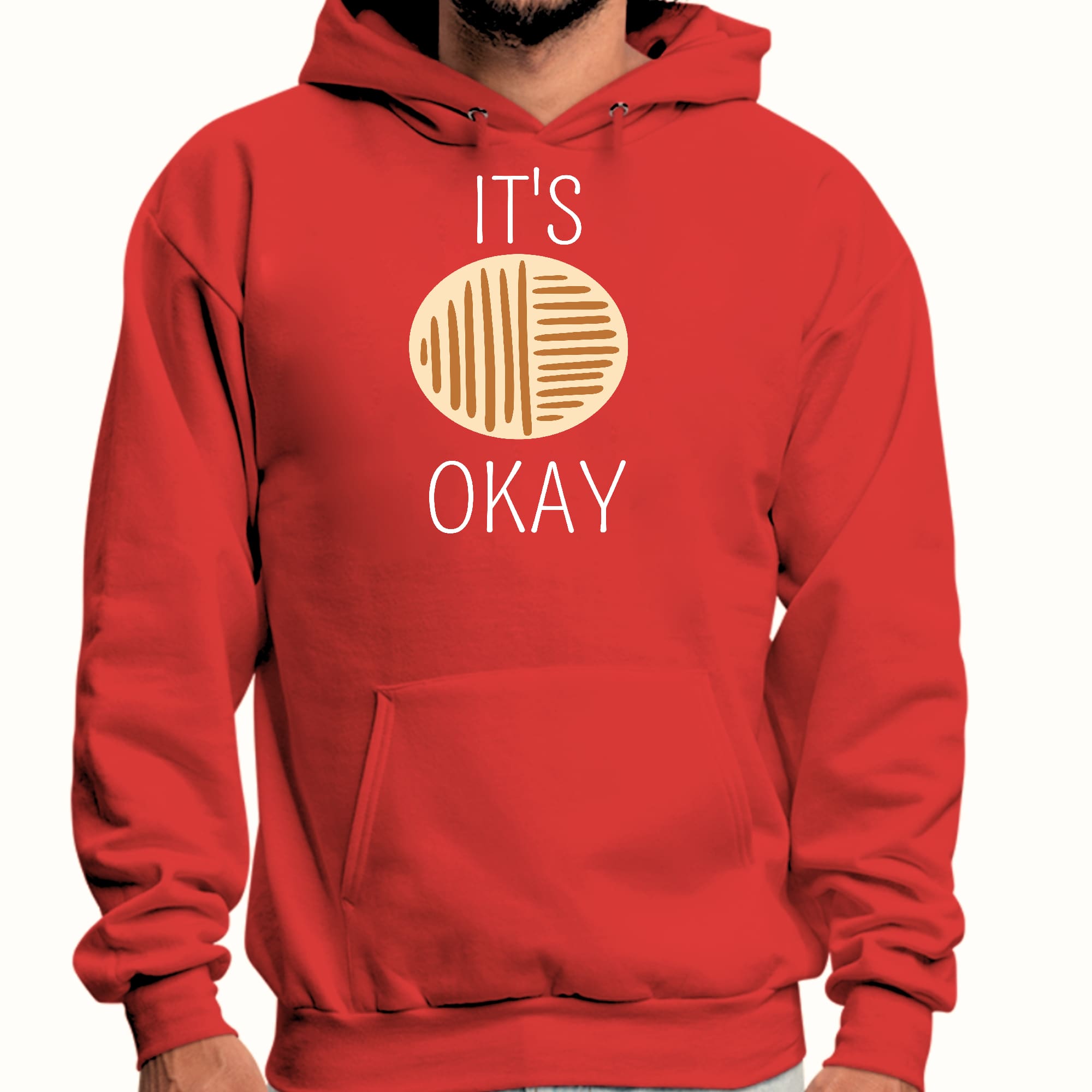 Mens Graphic Hoodie featuring the phrase 'Say it Soul, it's Okay', showcasing a comfortable fit and stylish design.