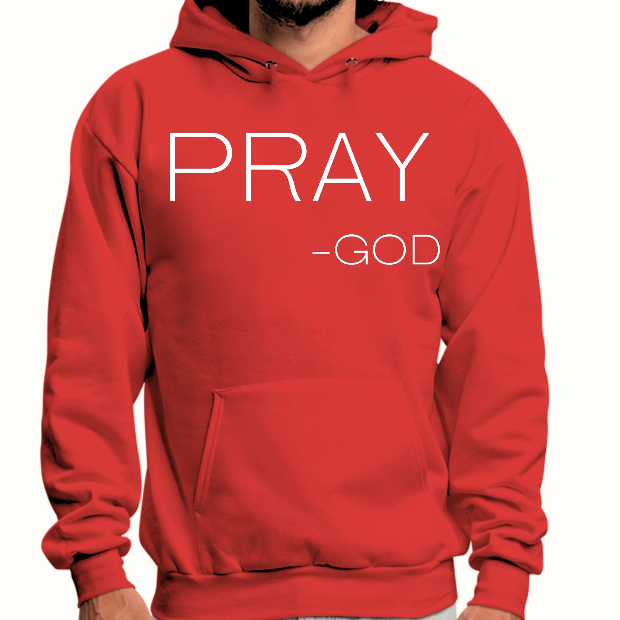 Mens Graphic Hoodie featuring 'Say it Soul, Pray-God' design, showcasing a comfortable fit and stylish look.