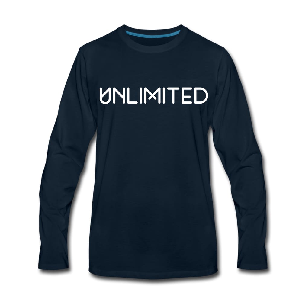 Men's Unlimited Long Sleeve Graphic Shirt in various colors, showcasing its soft fabric and stylish design.