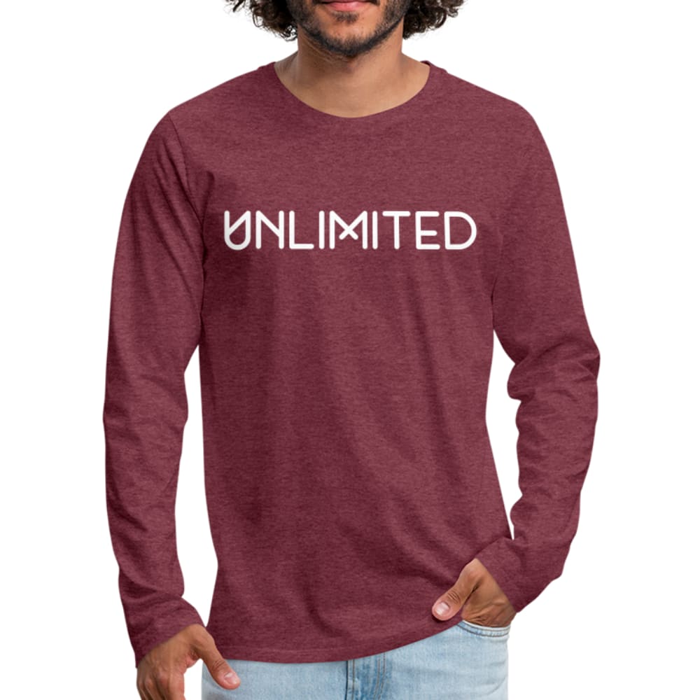 Men's Unlimited Long Sleeve Graphic Shirt in various colors, showcasing its soft fabric and stylish design.