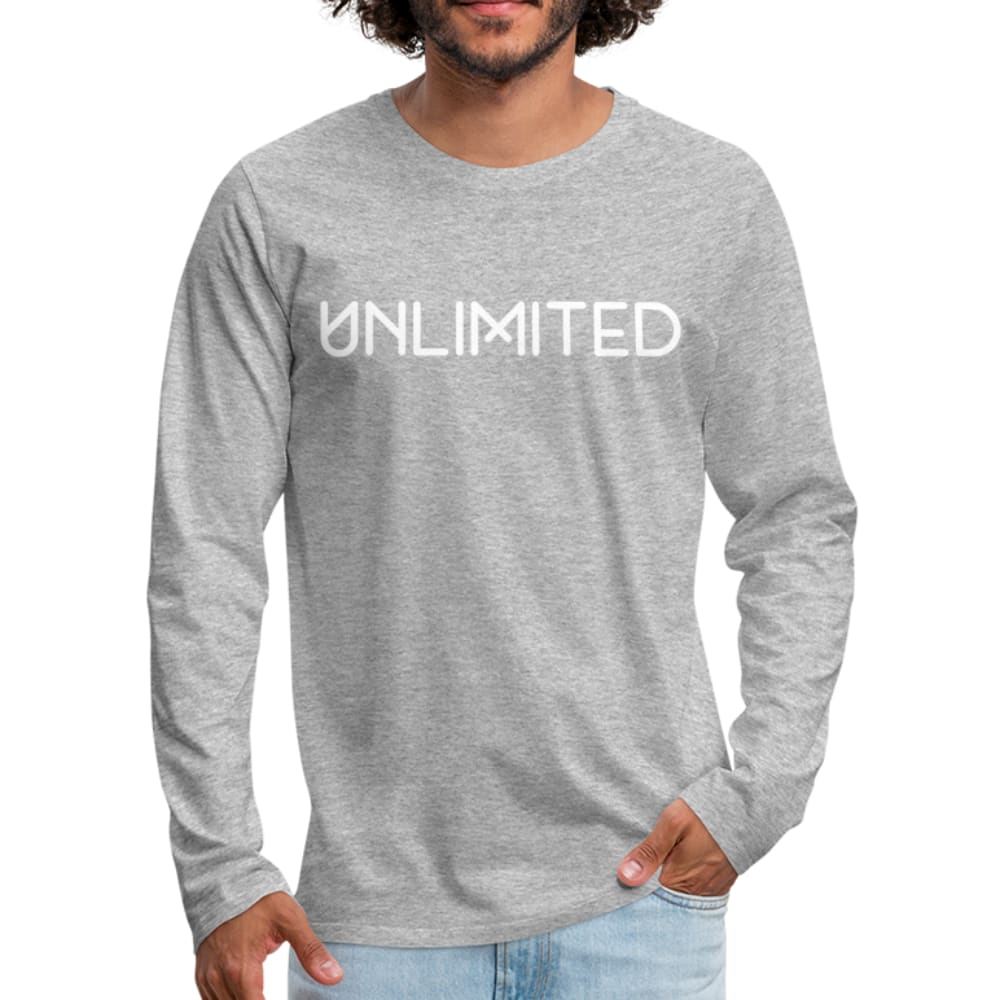 Men's Unlimited Long Sleeve Graphic Shirt in various colors, showcasing its soft fabric and stylish design.