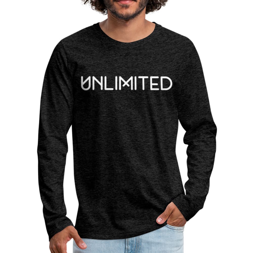 Men's Unlimited Long Sleeve Graphic Shirt in various colors, showcasing its soft fabric and stylish design.