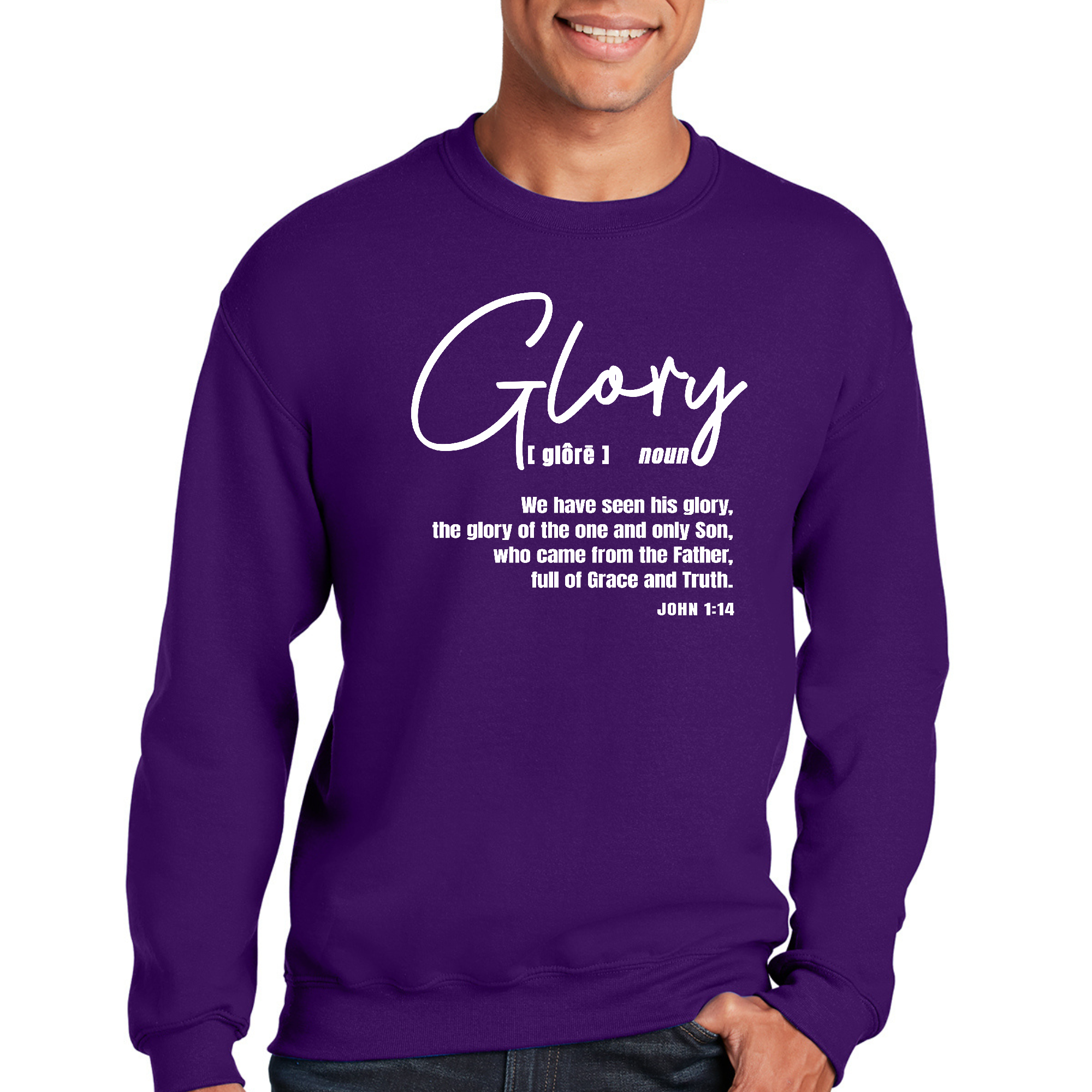 Men's Graphic Sweatshirt featuring Christian inspiration design, soft fabric, and unisex fit.