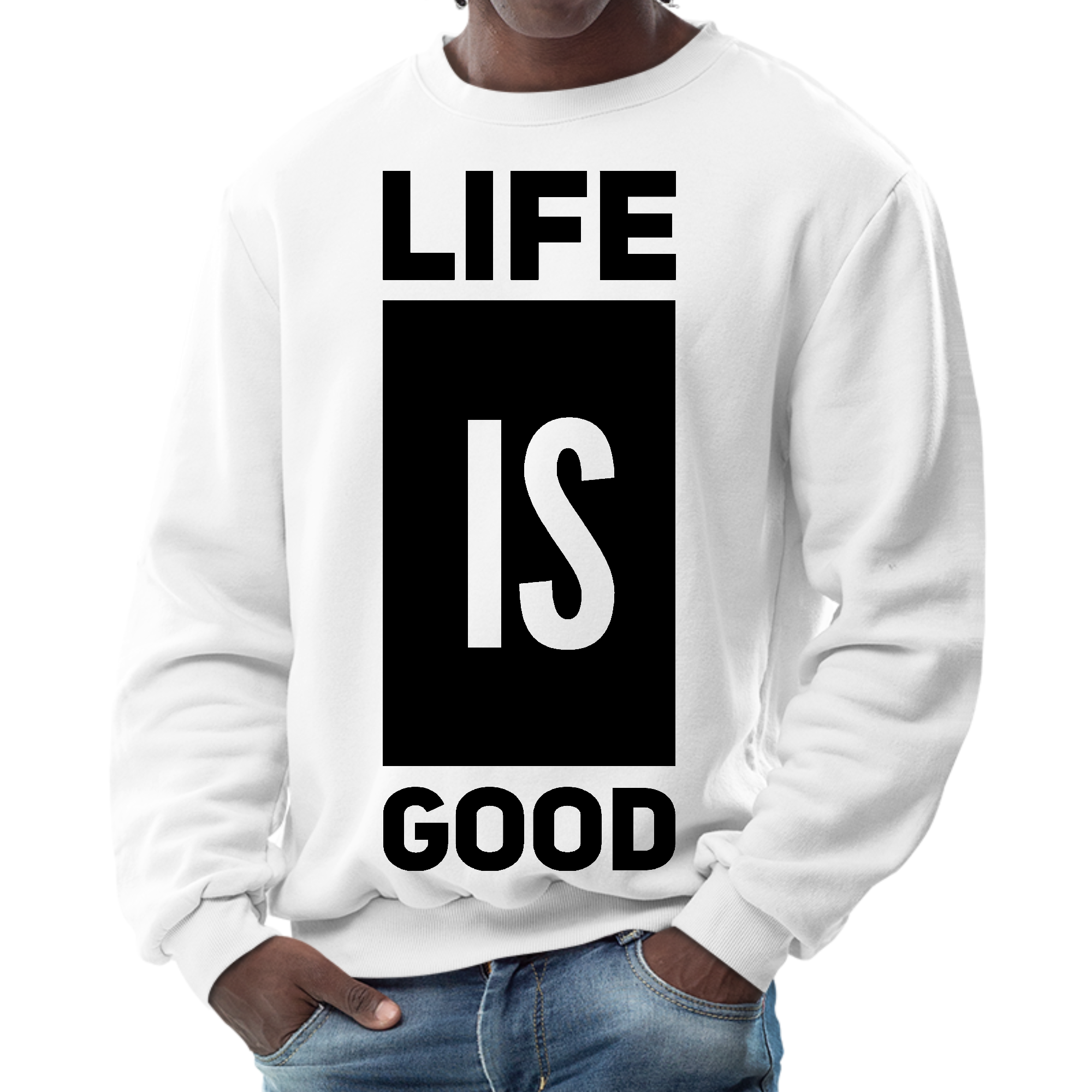 Mens Graphic Sweatshirt in various colors featuring a classic crewneck design, made from soft fleece material for comfort.