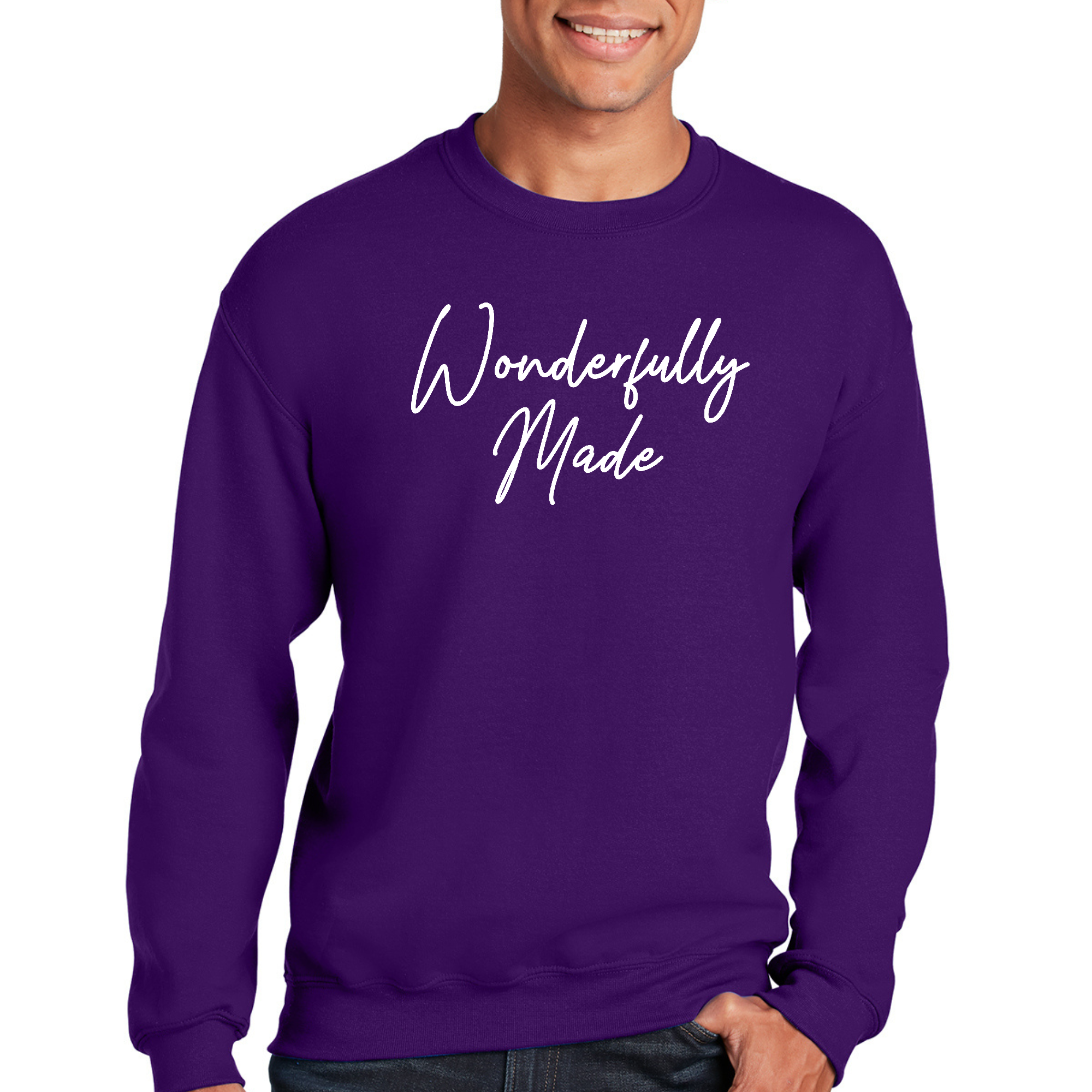 Men's Graphic Sweatshirt in a stylish design, featuring long sleeves and ribbed collar, cuffs, and waistband.