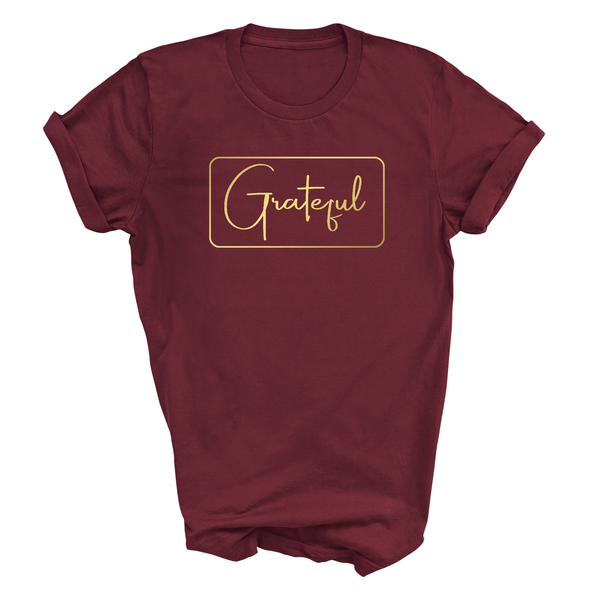 Men's Graphic T-shirt featuring a Grateful design with a metallic gold illustration on a black background, showcasing its stylish and comfortable fit.