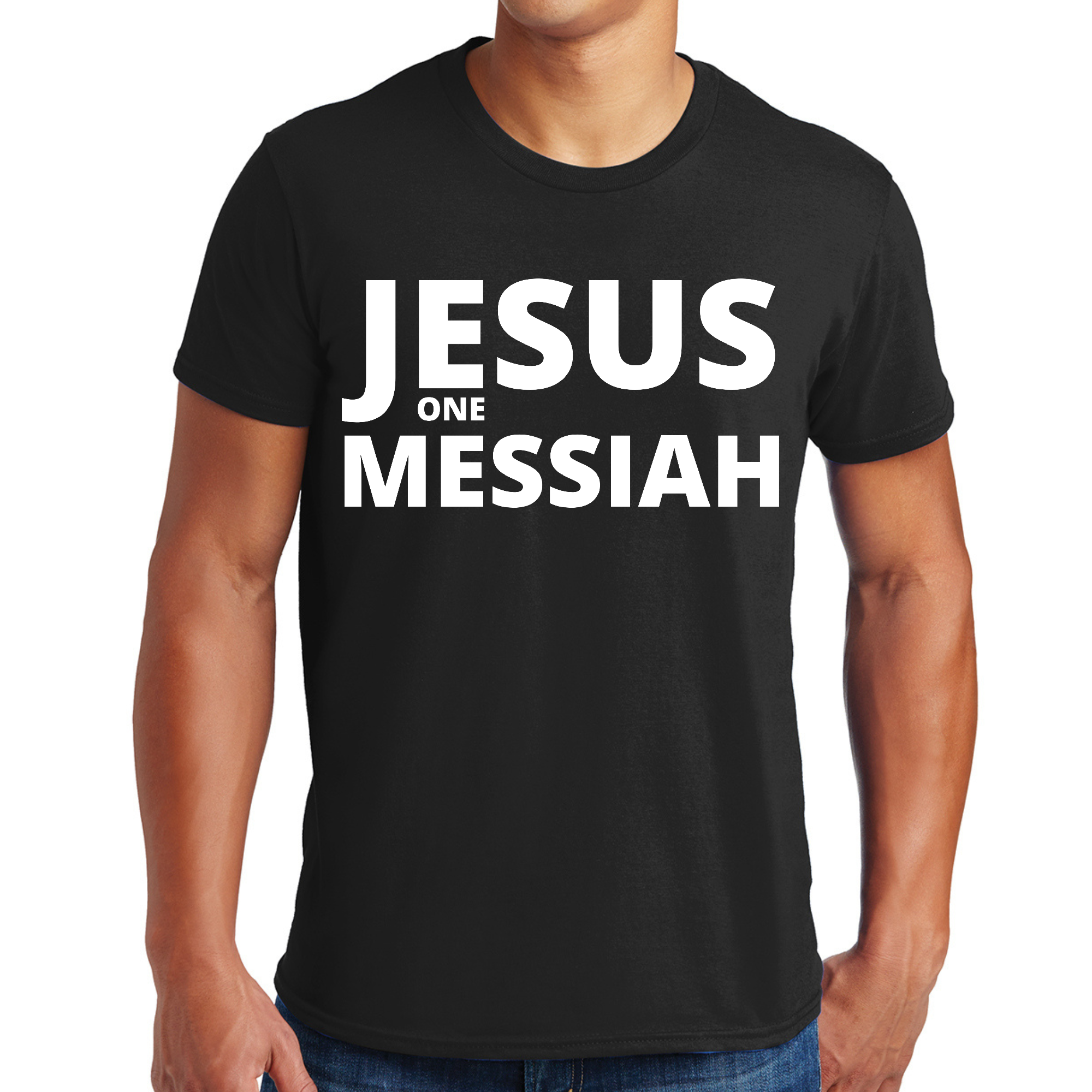 Men's Graphic T-shirt featuring Jesus, the Messiah, in a comfortable and stylish design.