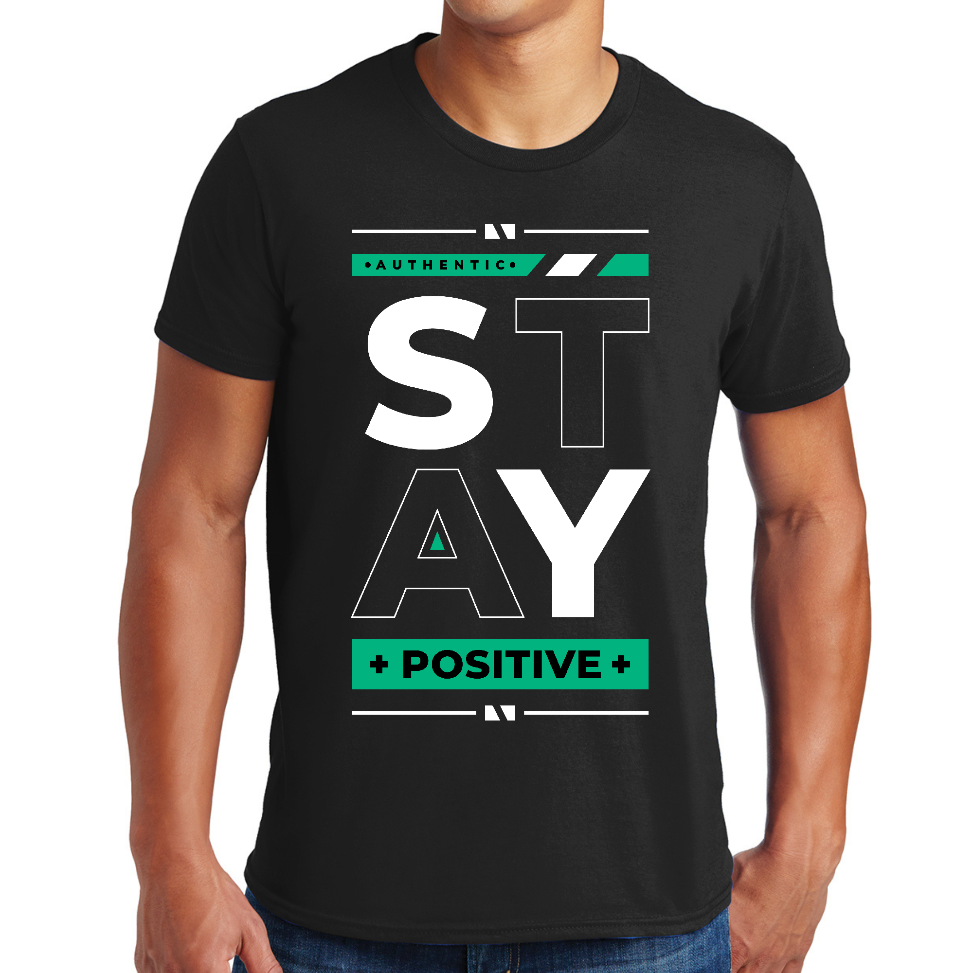 Men's Graphic T-shirt featuring a positive message design, made from soft cotton material, available in various sizes.