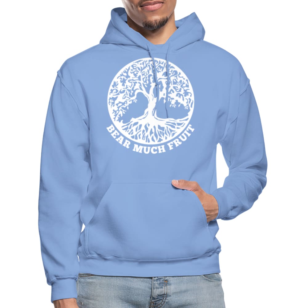 Men's pullover hoodie featuring a graphic bear design, perfect for casual wear and outdoor activities, showcasing a stylish and functional look.