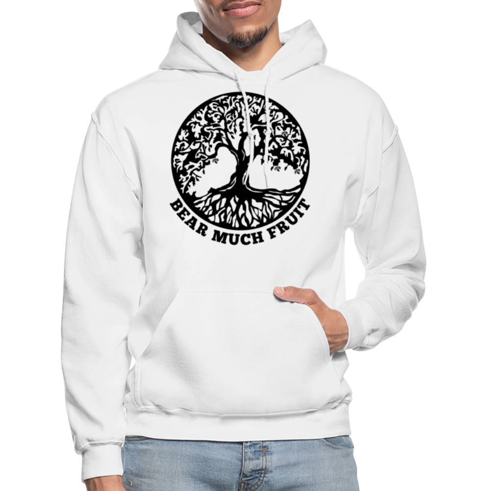 Men's black pullover hoodie featuring a bear graphic, showcasing a stylish and versatile design suitable for various occasions.