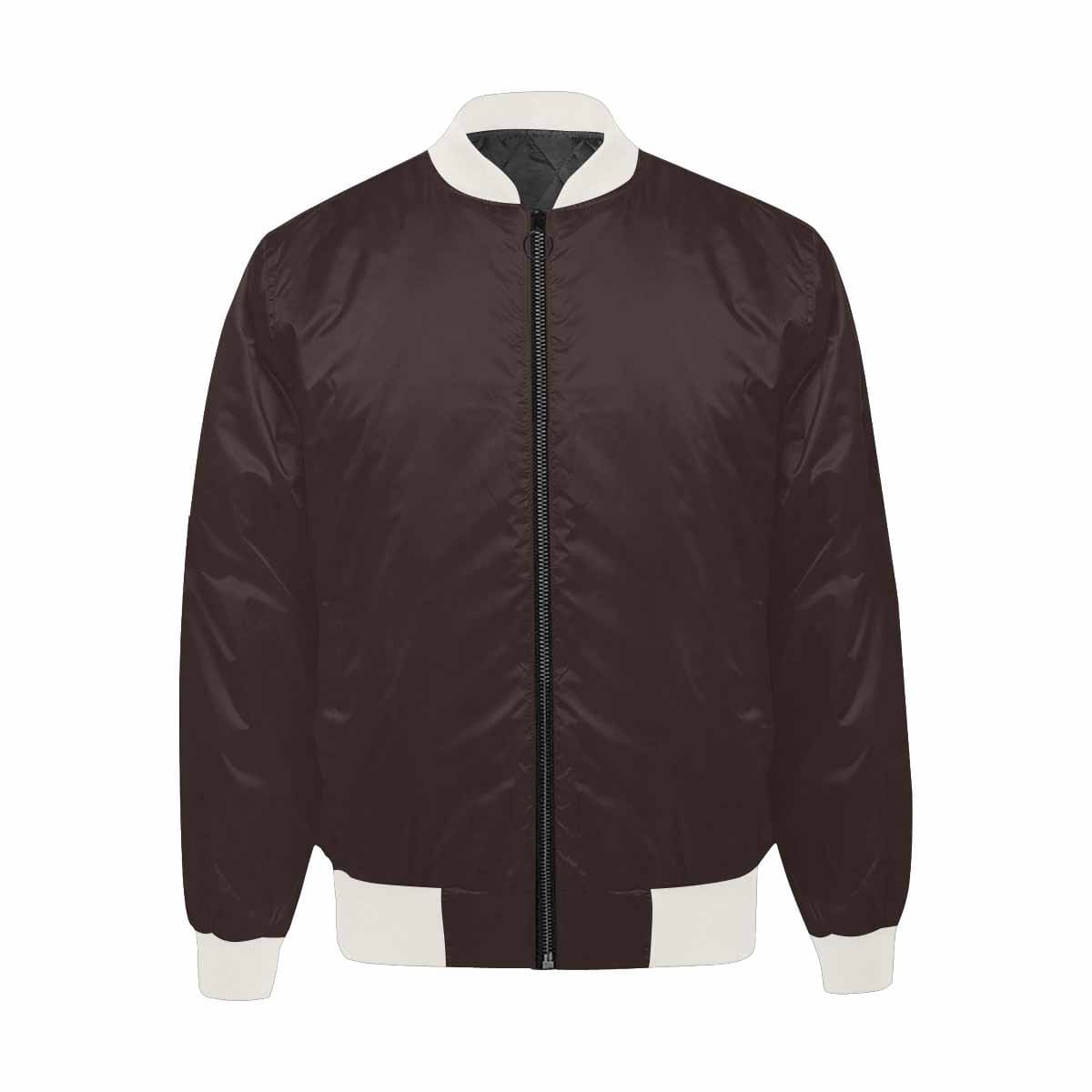 Men's Carafe Brown Bomber Jacket featuring quilted lining and stylish all-over print design.