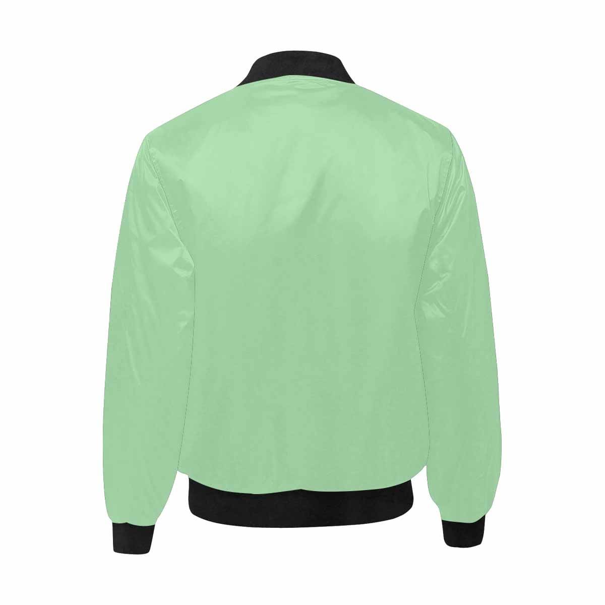 Celadon Green and Black Bomber Jacket for men, featuring a quilted lining and stylish all-over print design.