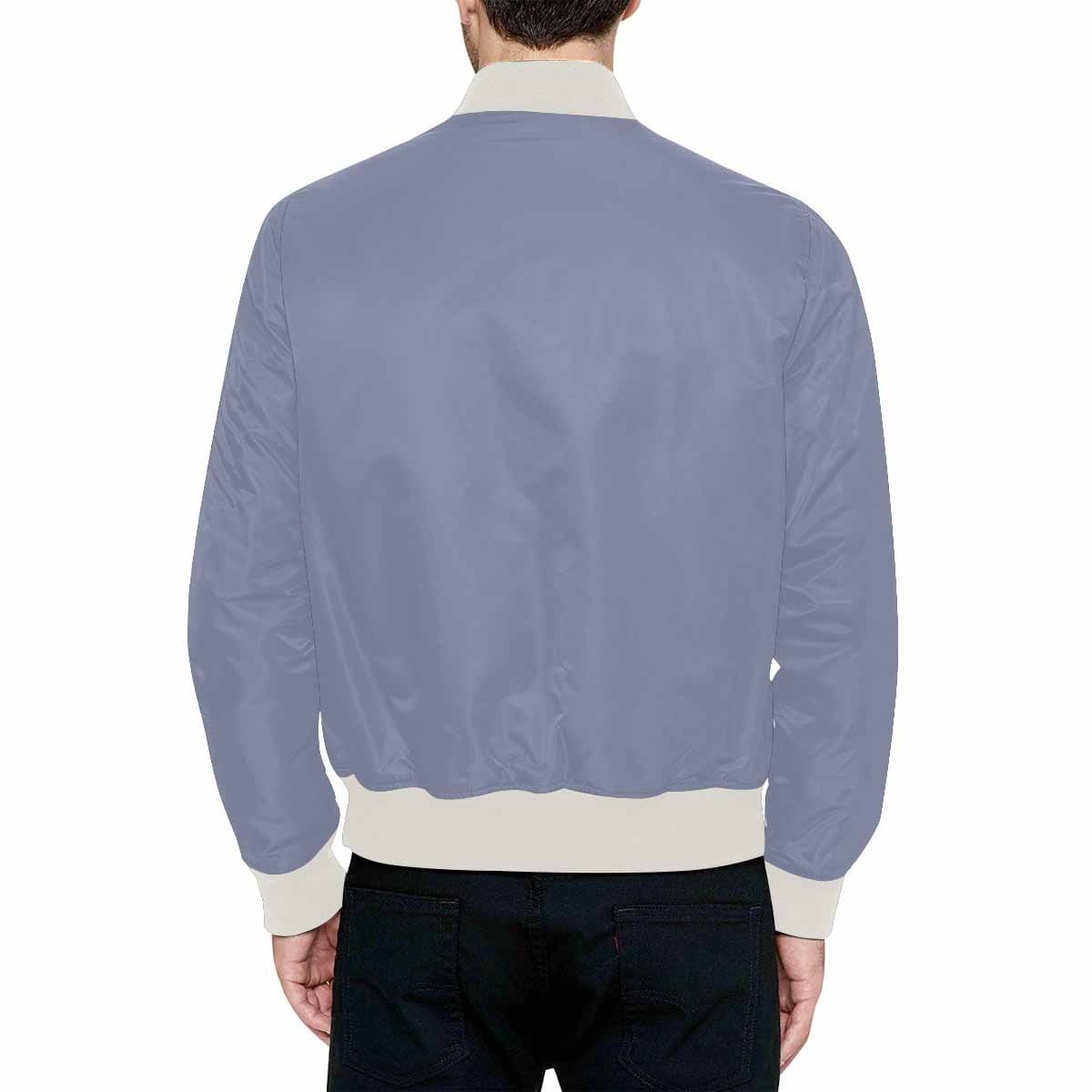 Men's Cool Gray Bomber Jacket featuring a quilted lining and stylish all-over print design.