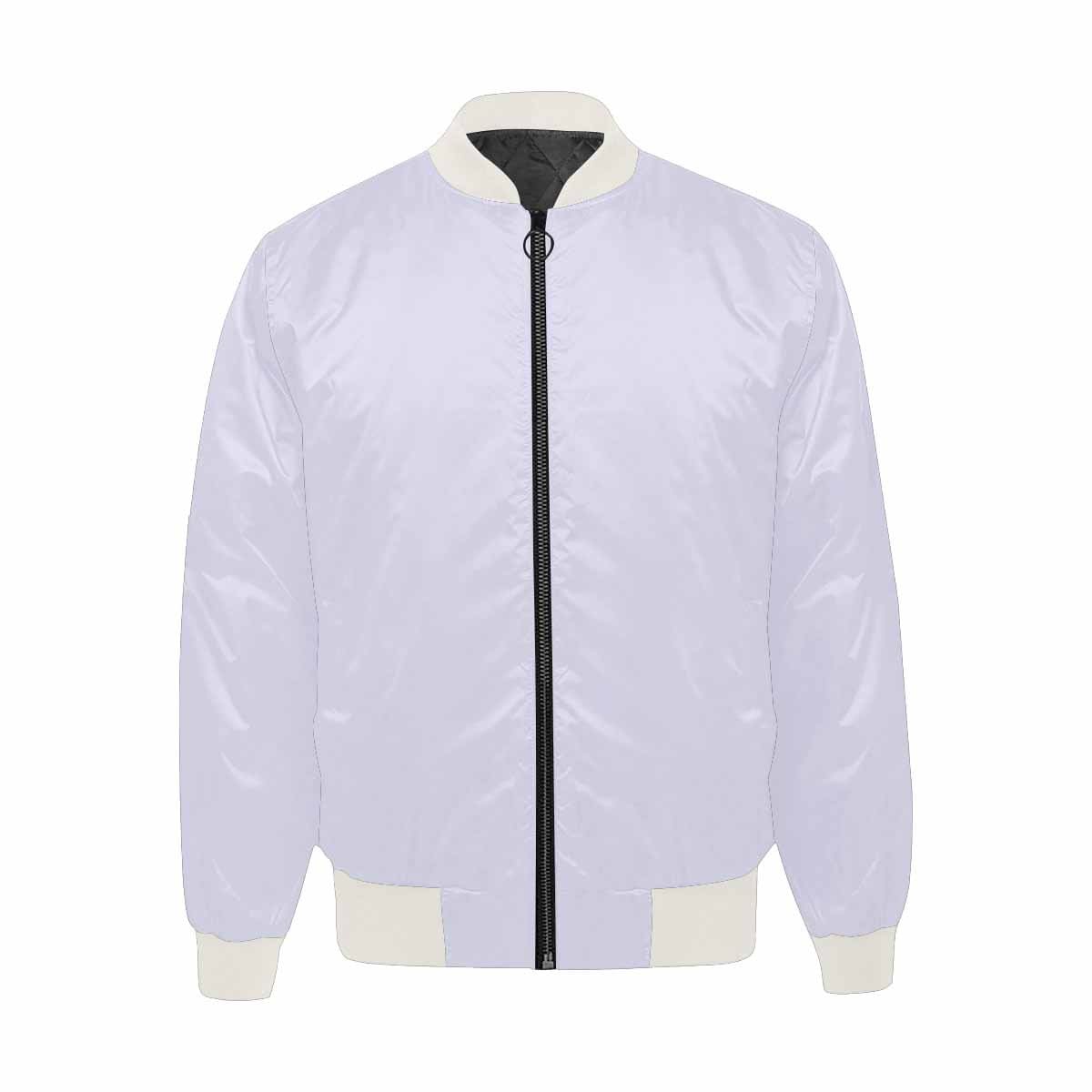 Men's Lavender Purple Bomber Jacket featuring quilted lining and personalized print design.