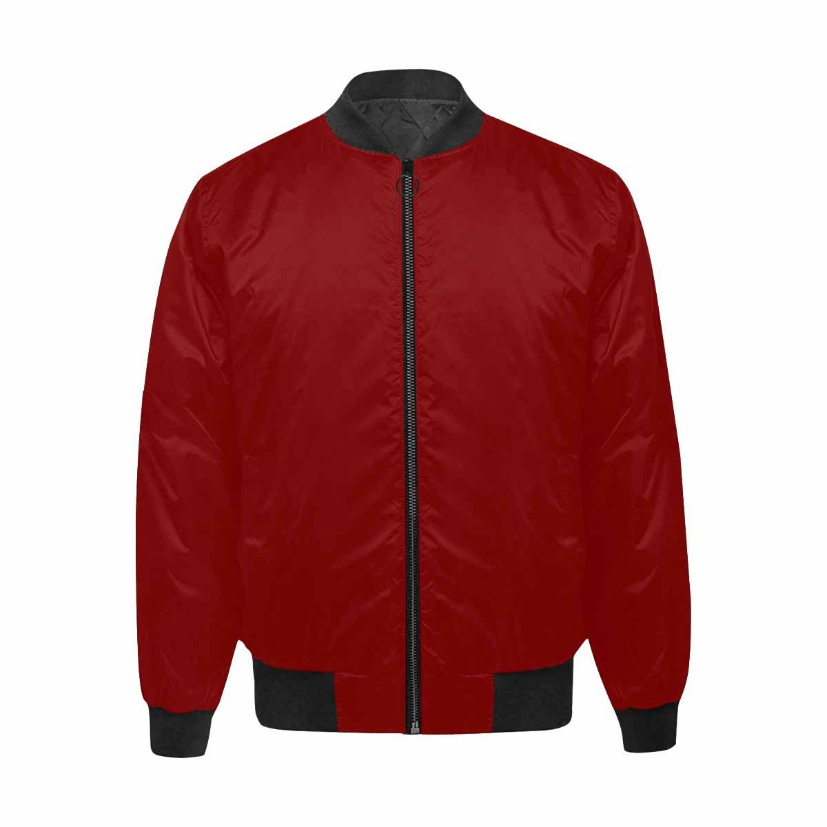 Men's Maroon Red and Black Bomber Jacket featuring quilted lining and stylish design.