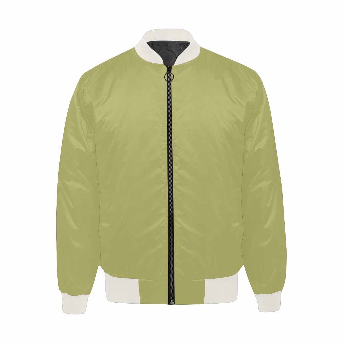 Men's Olive Green Bomber Jacket with quilted lining and stylish design, featuring a zipper closure and pouch pockets.