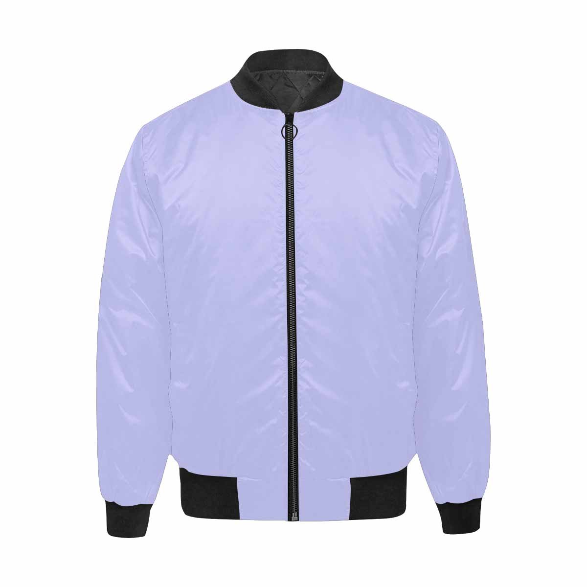 Mens Periwinkle Purple Bomber Jacket featuring quilted lining and classic zipper design, ideal for stylish comfort.