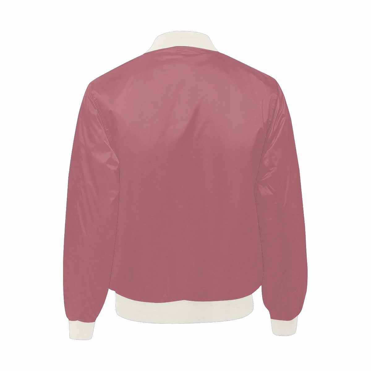 Men's Rose Gold Red Bomber Jacket with quilted lining and stylish design.