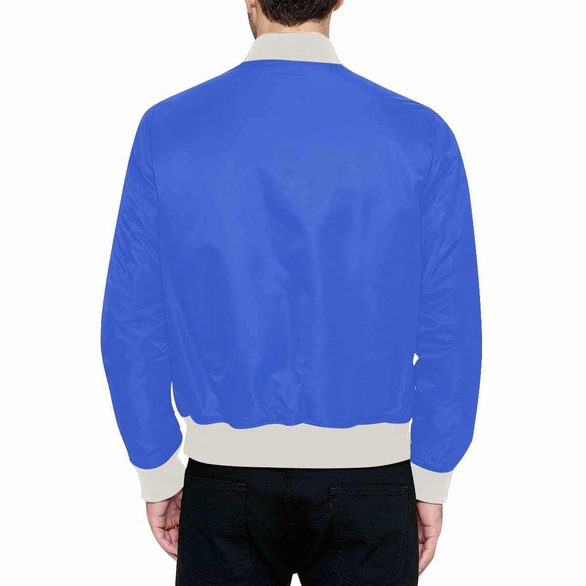 Men's Royal Blue Bomber Jacket featuring quilted lining and stylish design with zipper closure and pouch pockets.