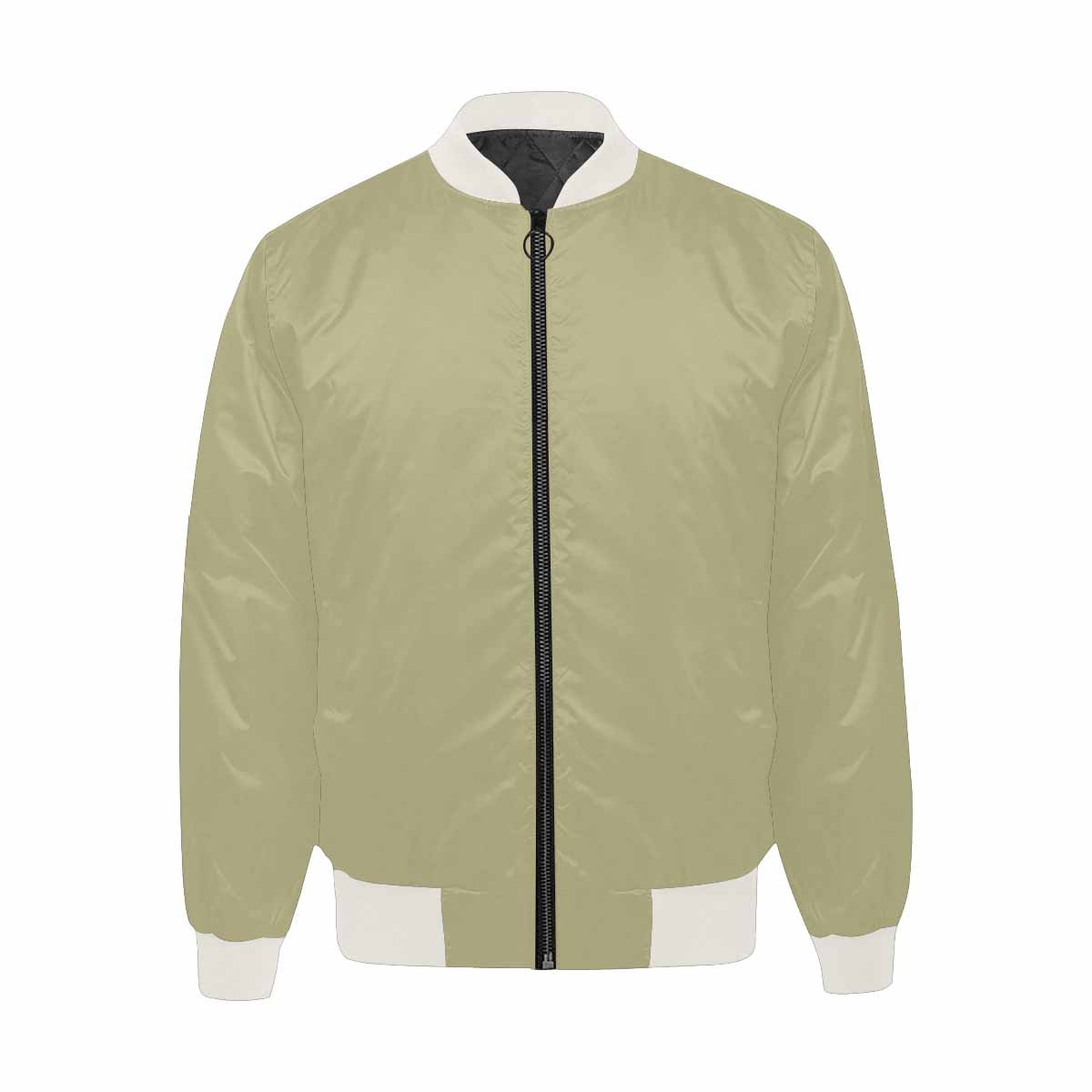 Men's Sage Green Bomber Jacket featuring a quilted lining and stylish design with zipper closure and pouch pockets.