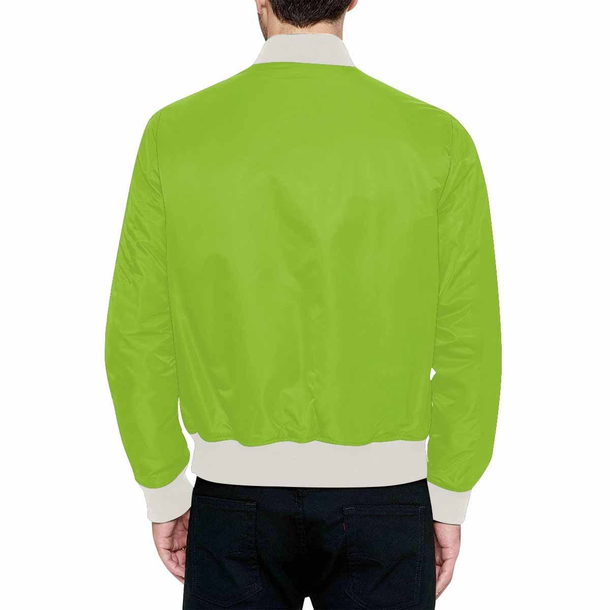 Men's Yellow Green Bomber Jacket featuring a quilted lining and stylish all-over print design, perfect for casual wear.