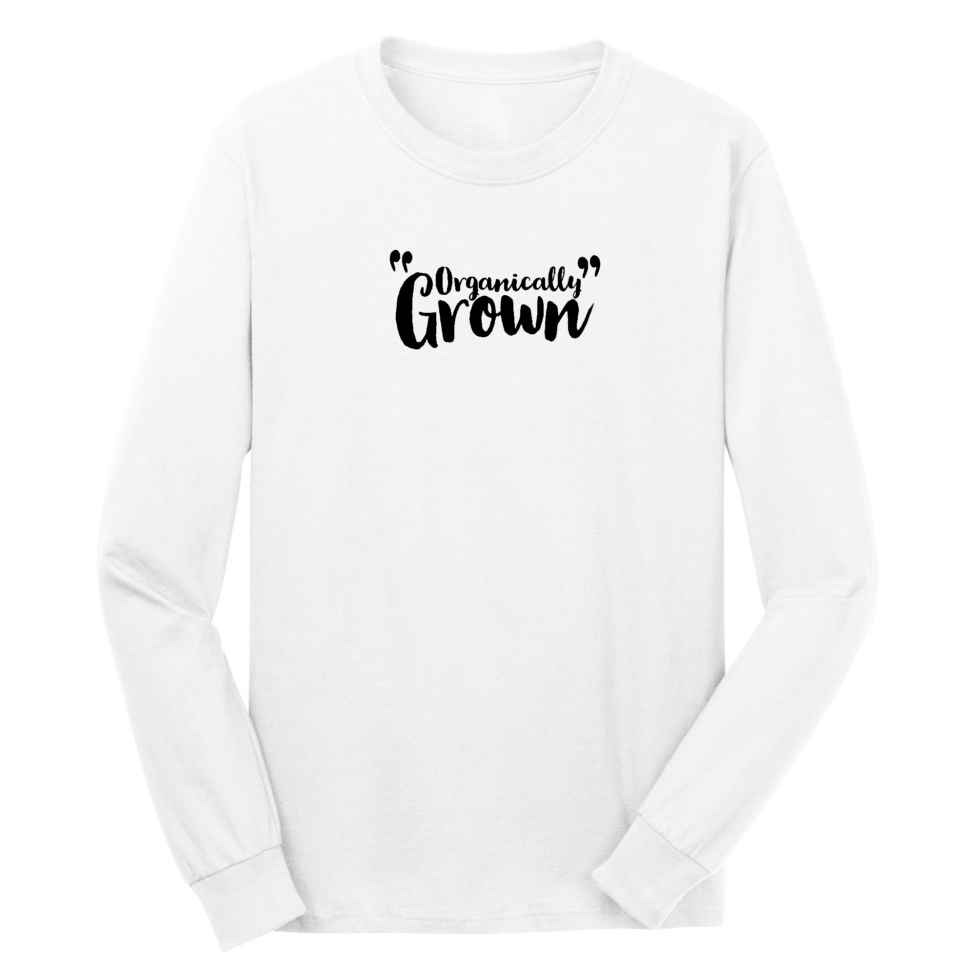 Mens Long Sleeve Graphic T-shirt in black, featuring an inspirational affirmation design, made from soft preshrunk cotton.