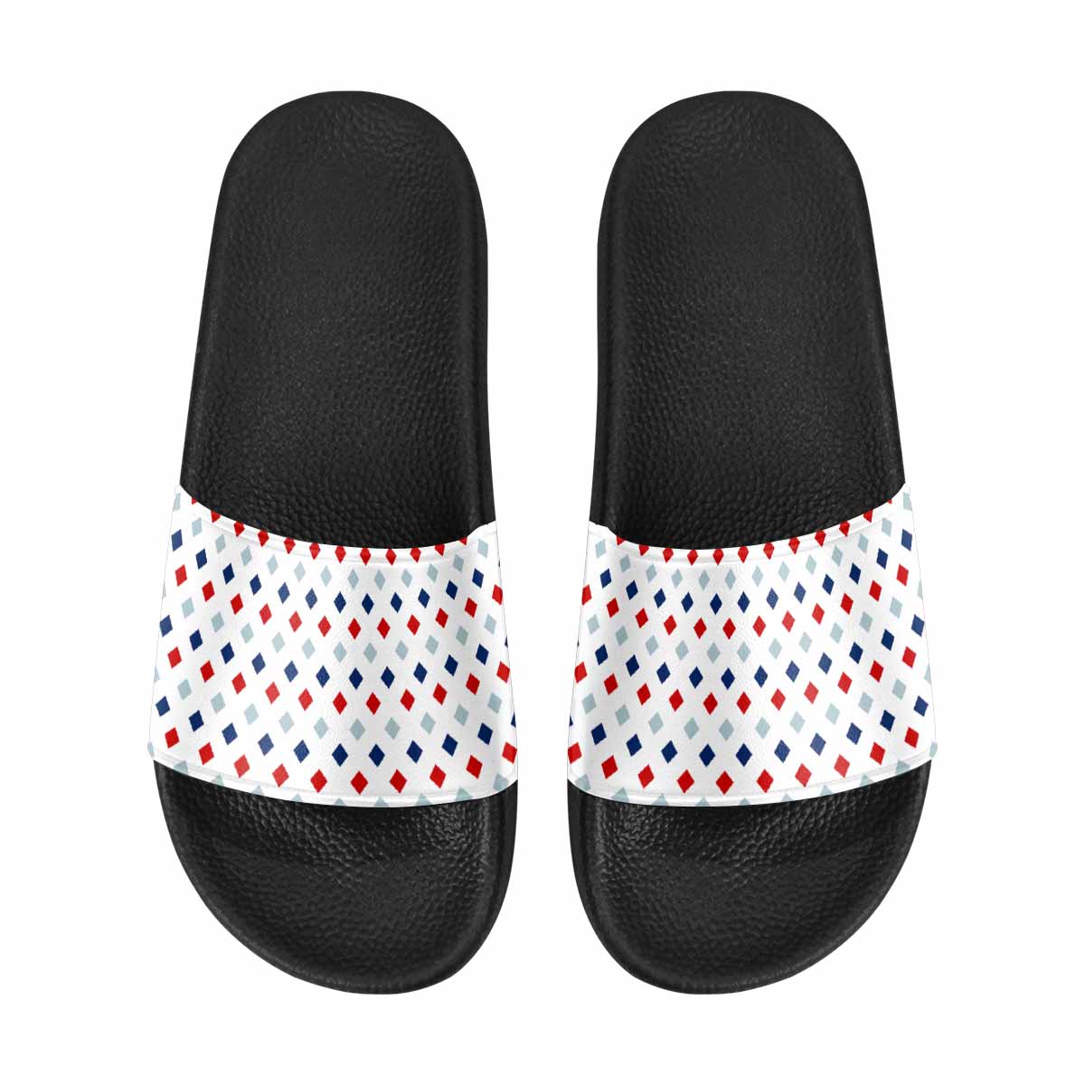 A pair of stylish men's slide sandals featuring durable PVC straps and a comfortable footbed, perfect for casual wear.