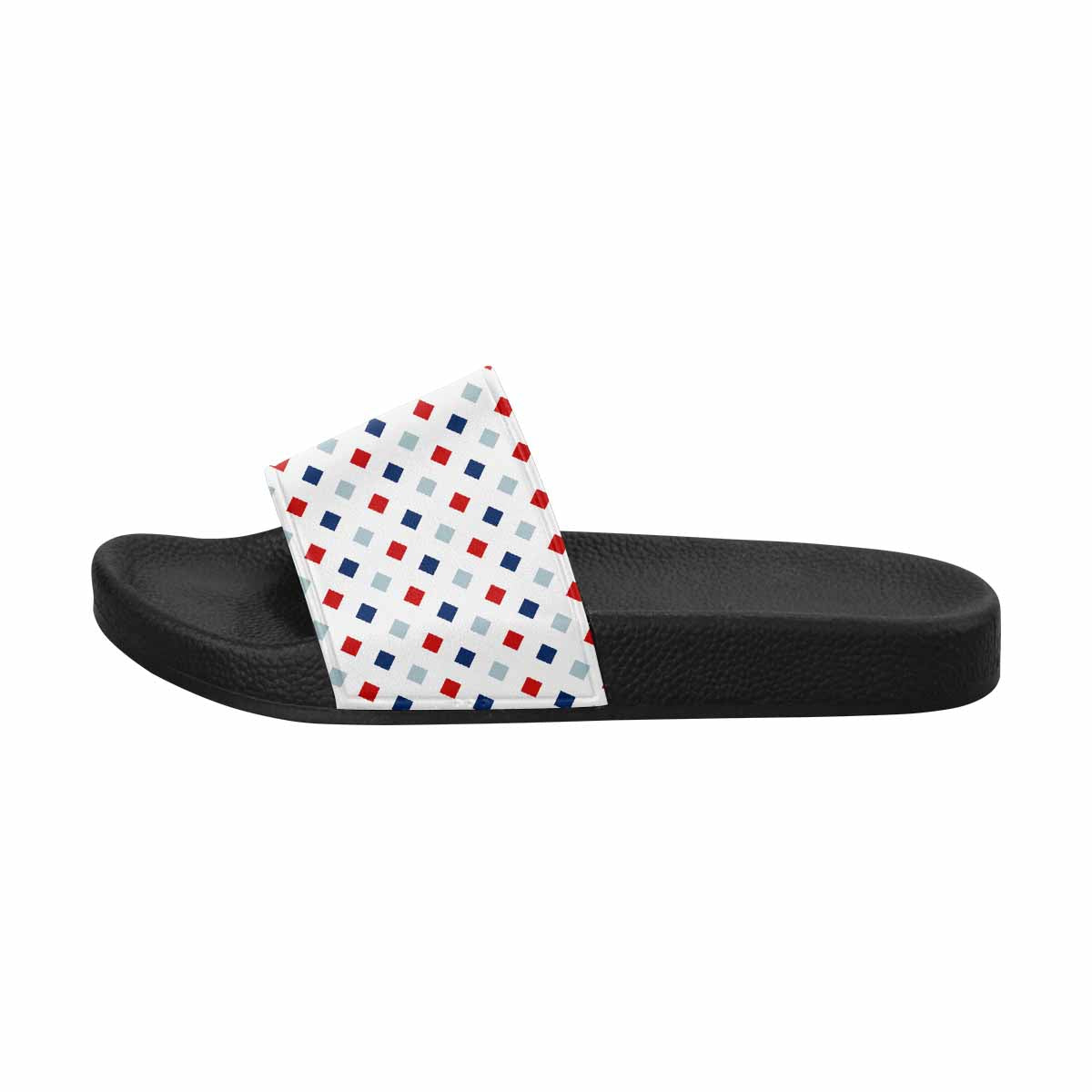 A pair of stylish men's slide sandals featuring durable PVC straps and a comfortable footbed, perfect for casual wear.