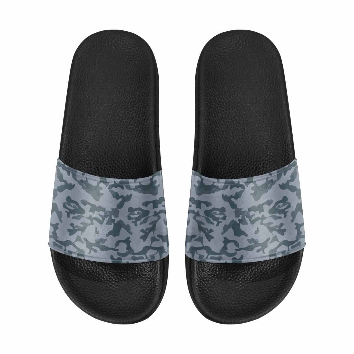 A pair of stylish men's slide sandals featuring durable PVC straps and a soft sole, perfect for indoor and outdoor use.