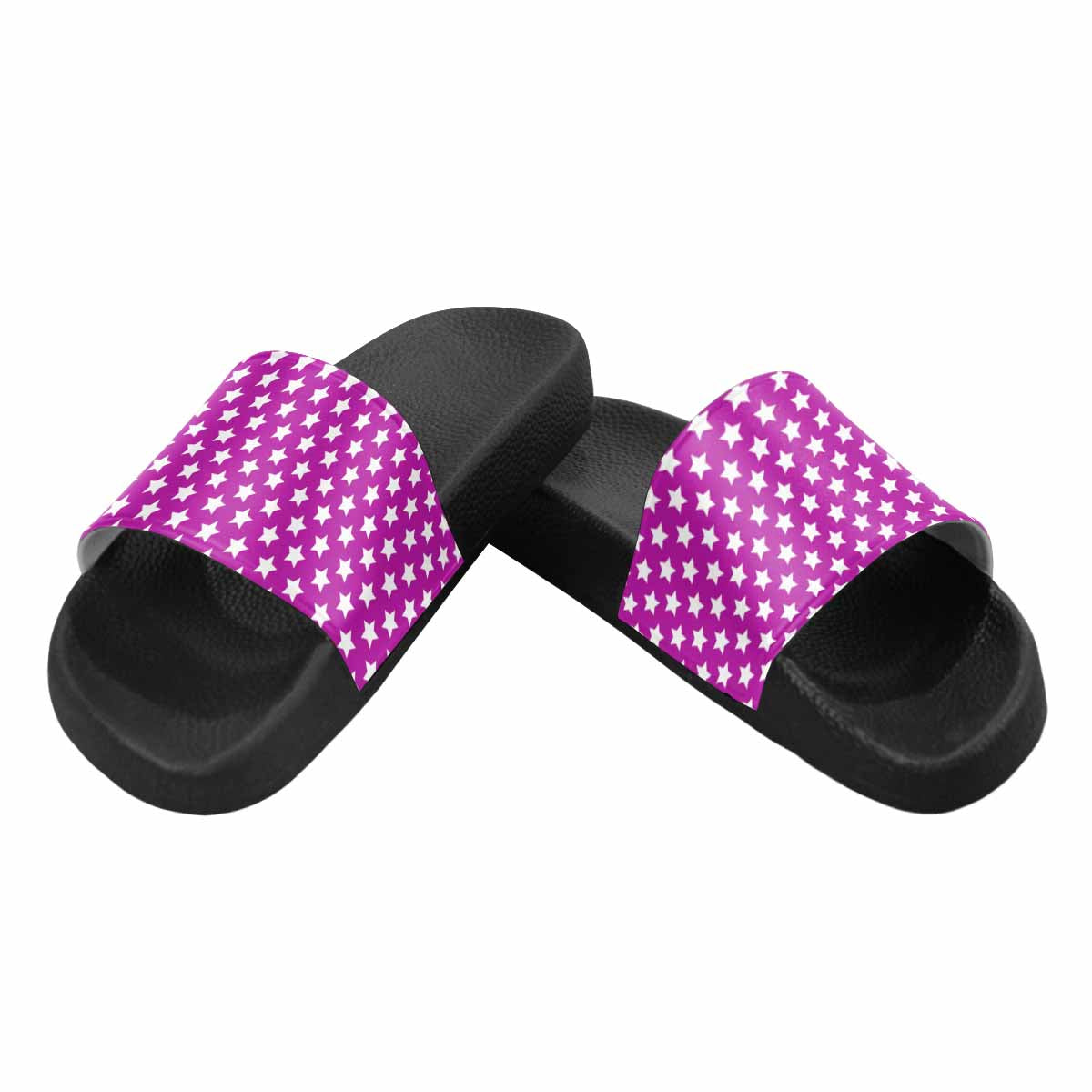 A pair of stylish men's slide sandals featuring lightweight PVC straps and a comfortable sole, perfect for casual wear.