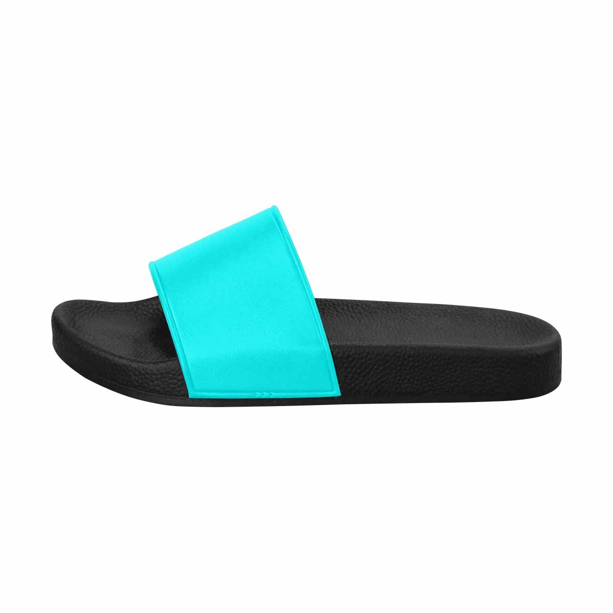 Aqua Blue Men's Slide Sandals with soft PVC straps and durable sole, perfect for casual wear.