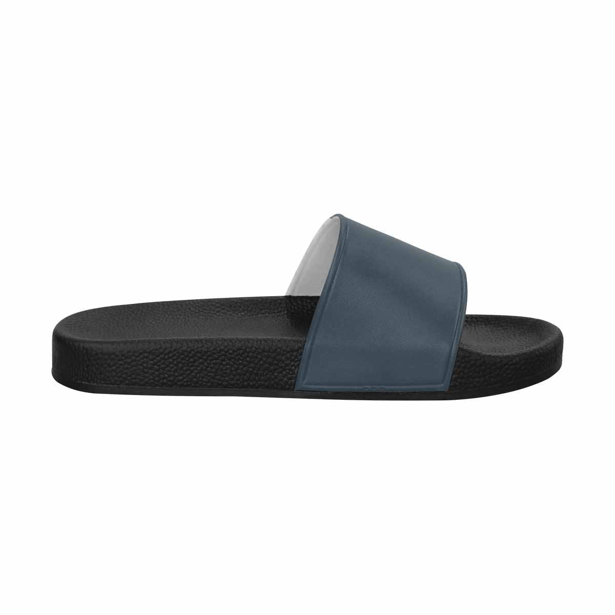 Men's Slide Sandals in Navy Blue with PVC straps and sole, designed for comfort and style.