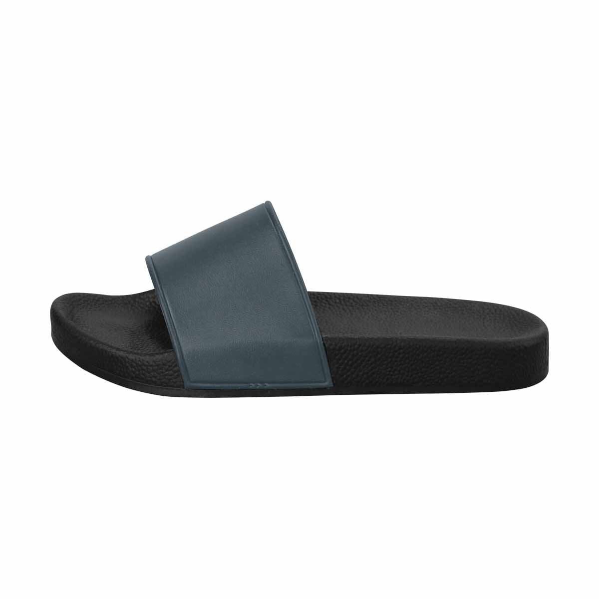 Men's Slide Sandals in Navy Blue with PVC straps and sole, designed for comfort and style.