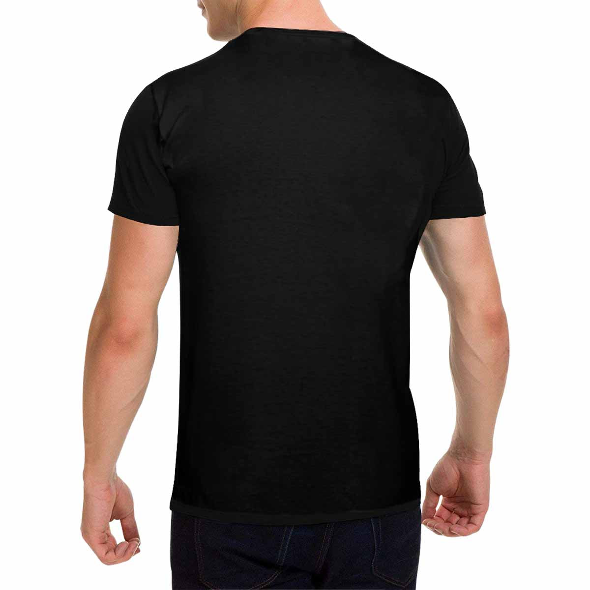 Men's black graphic t-shirt featuring James 5:16 inspirational quote, made from 100% cotton for comfort.