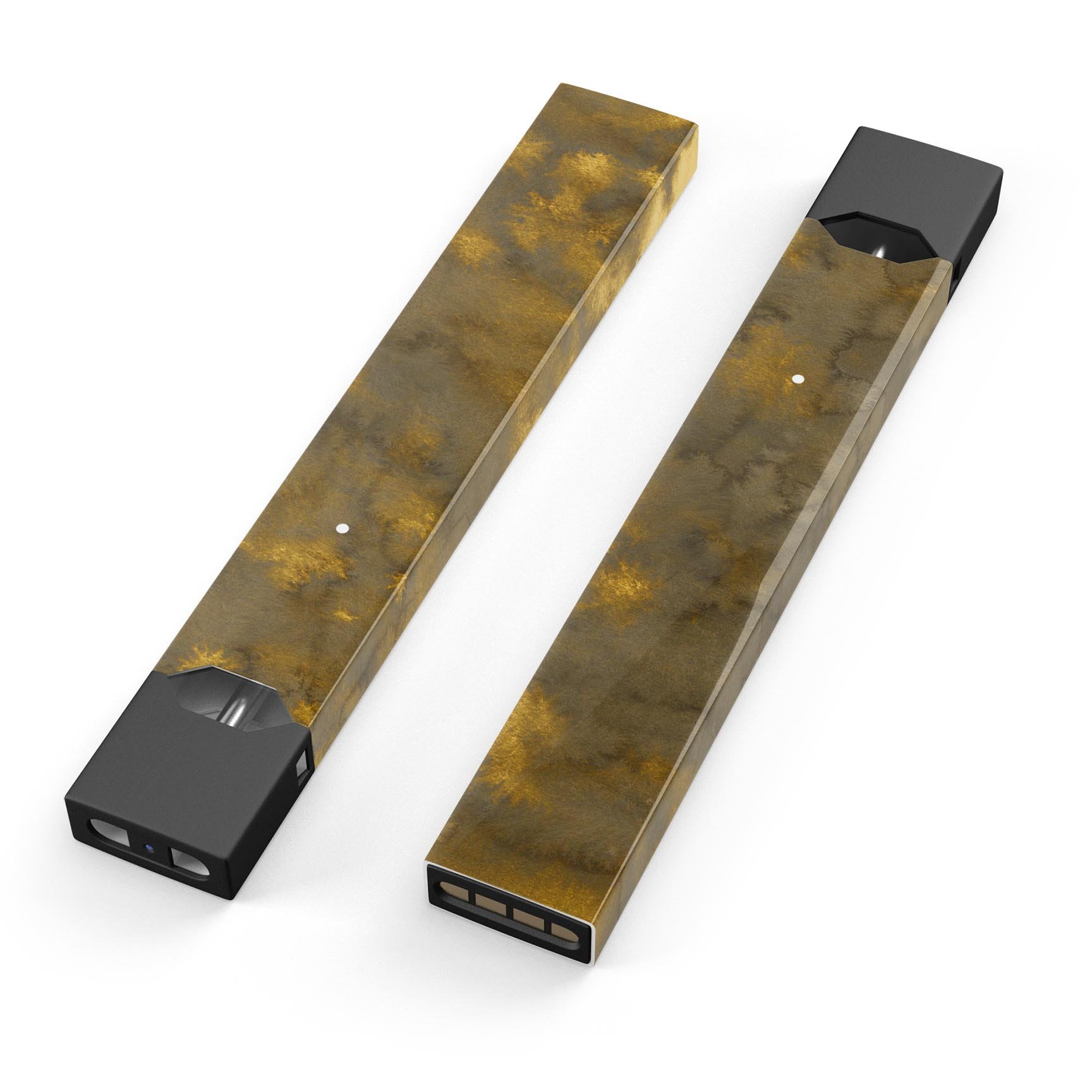 Micro Dark Gold Stained skin-wrap sticker for JUUL vaping device, showcasing its elegant design and precision cut.