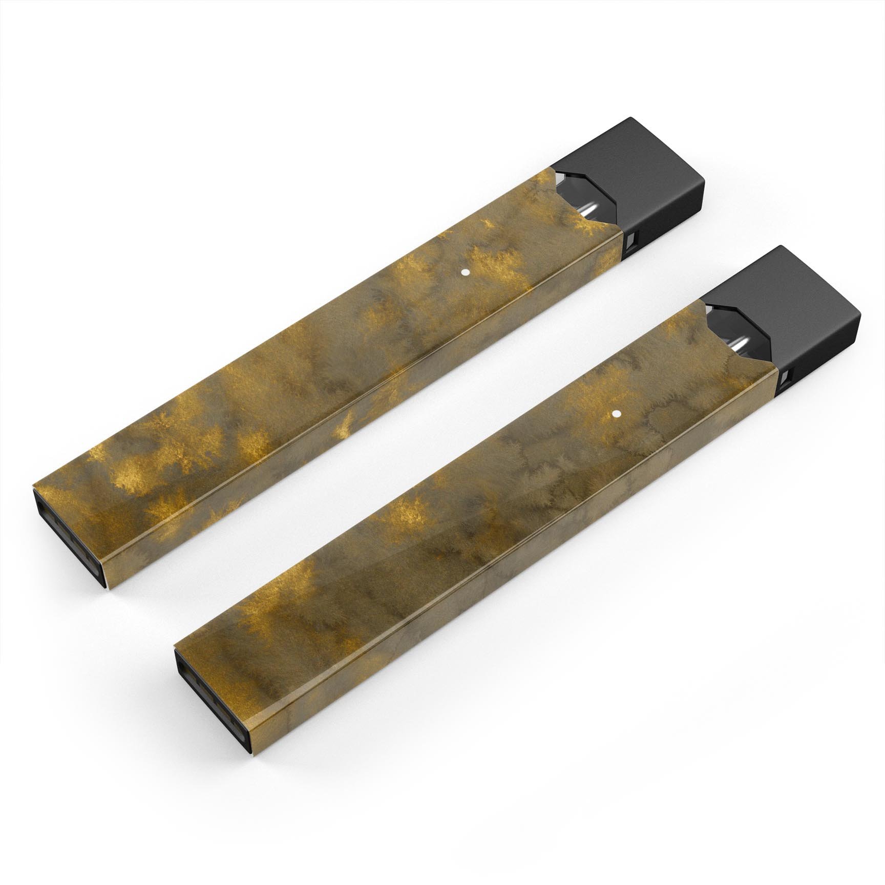 Micro Dark Gold Stained skin-wrap sticker for JUUL vaping device, showcasing its elegant design and precision cut.