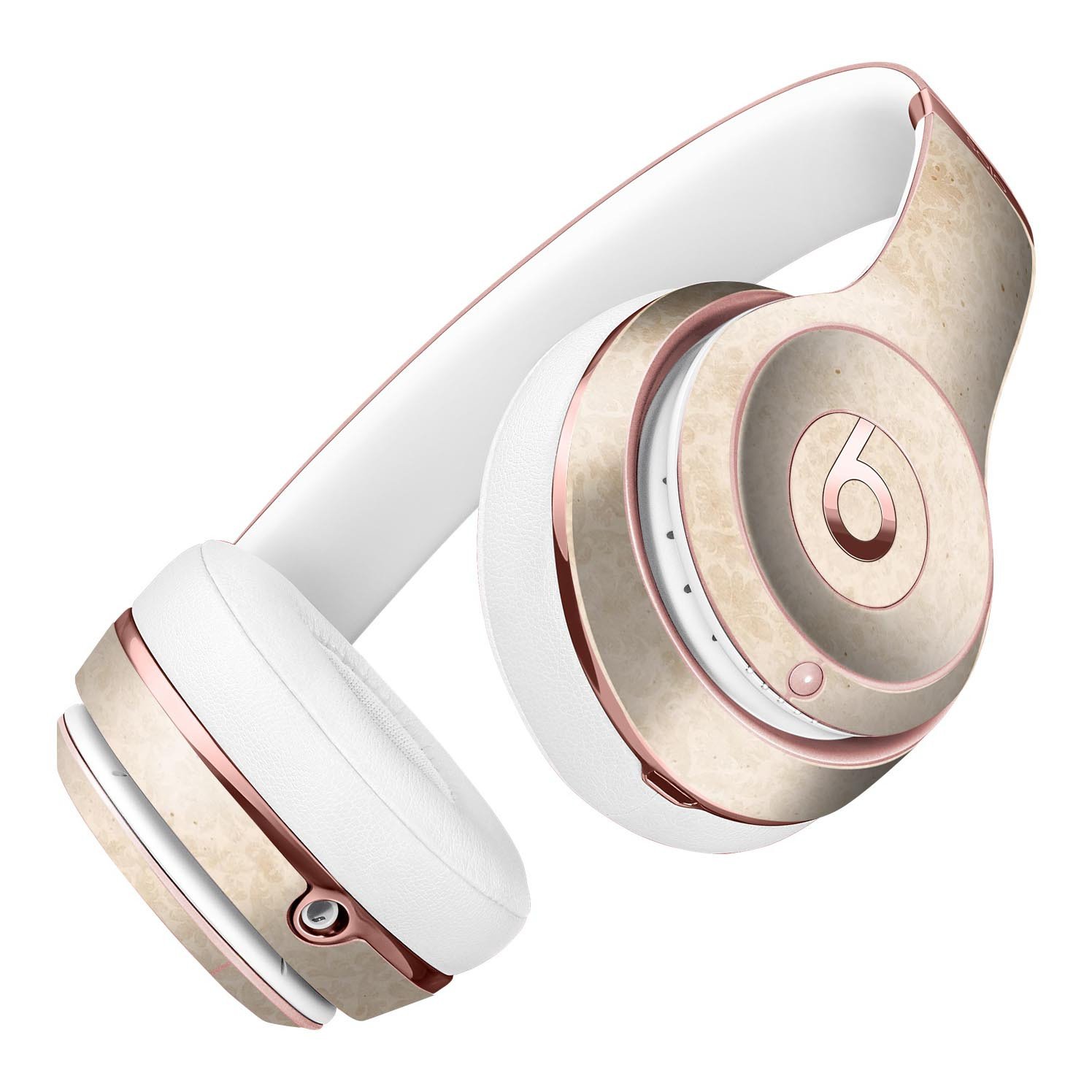 Micro Faded Tan Damask Pattern Skin Kit for Beats by Dre Solo 3 Wireless Headphones, showcasing a stylish design and premium vinyl material.