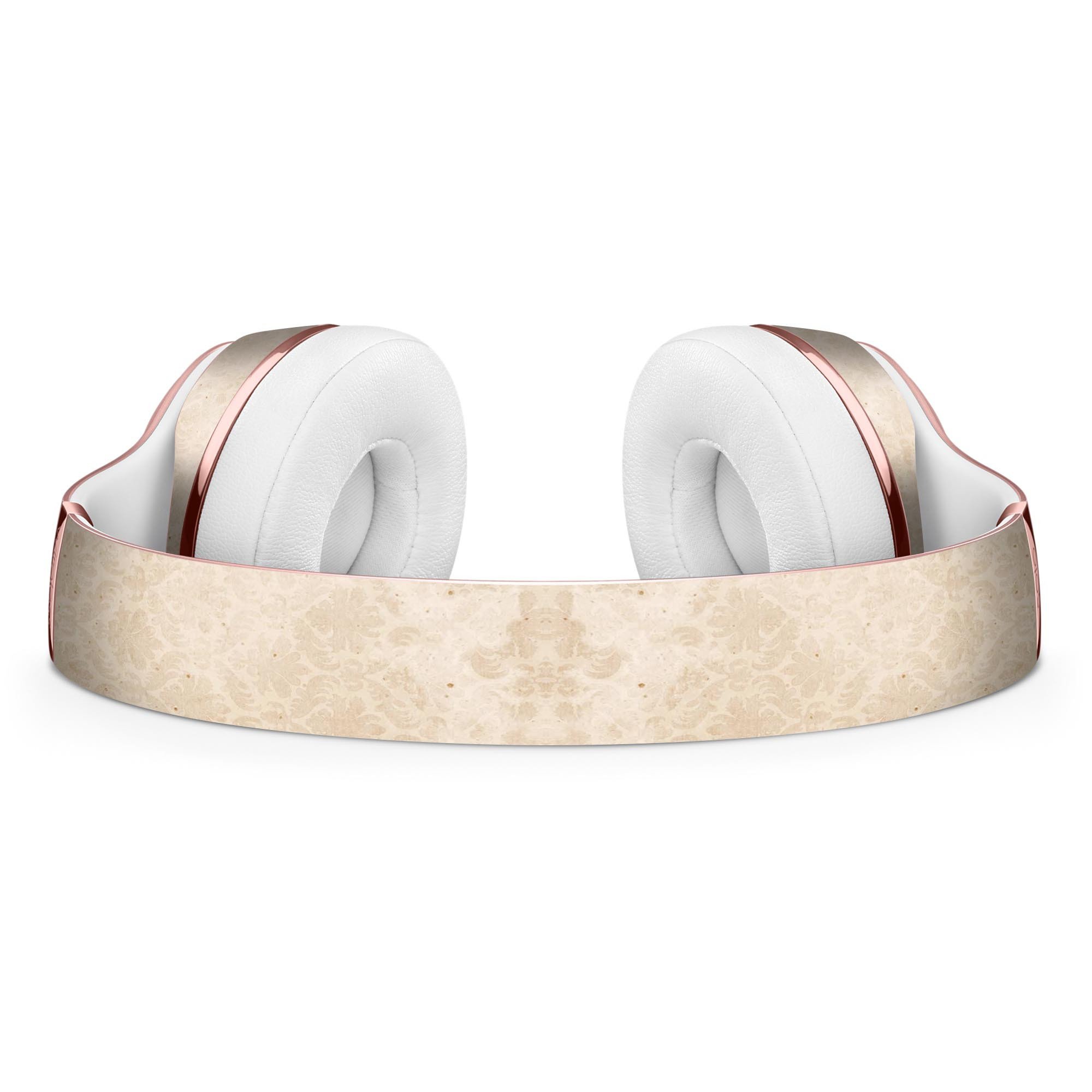 Micro Faded Tan Damask Pattern Skin Kit for Beats by Dre Solo 3 Wireless Headphones, showcasing a stylish design and premium vinyl material.