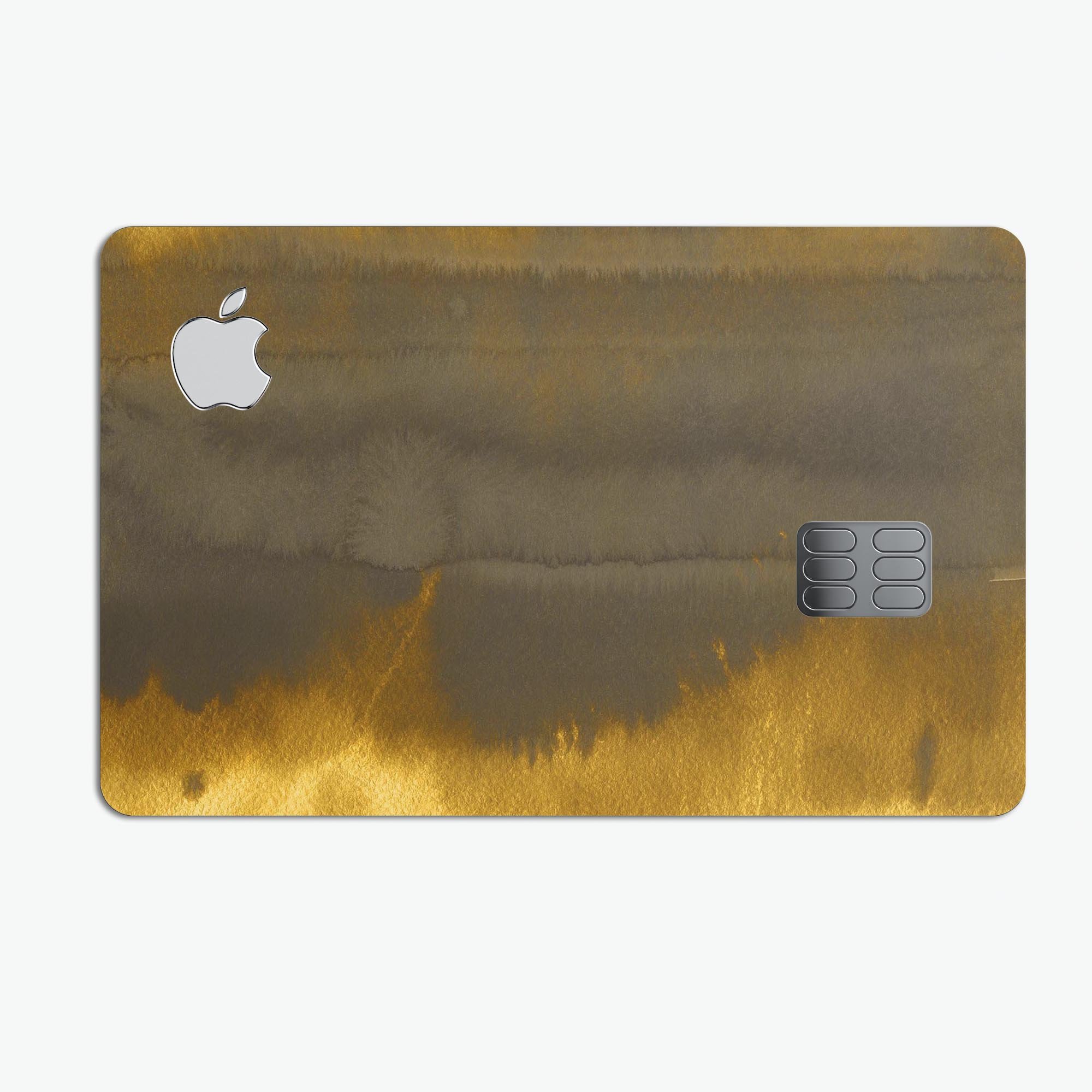 Micro Golden Covers decal skin-kit for Apple Card, showcasing premium vinyl material and available finishes.