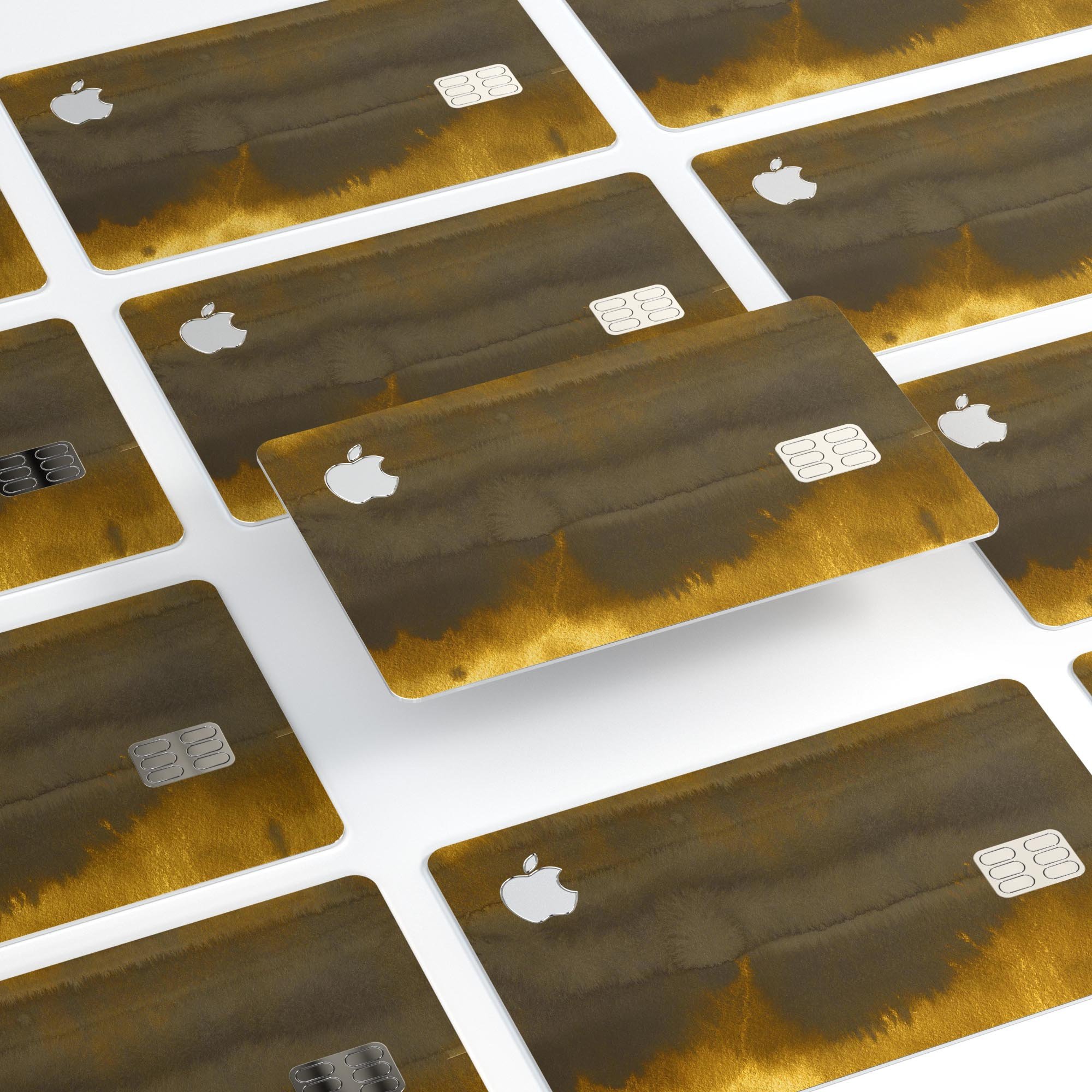 Micro Golden Covers decal skin-kit for Apple Card, showcasing premium vinyl material and available finishes.