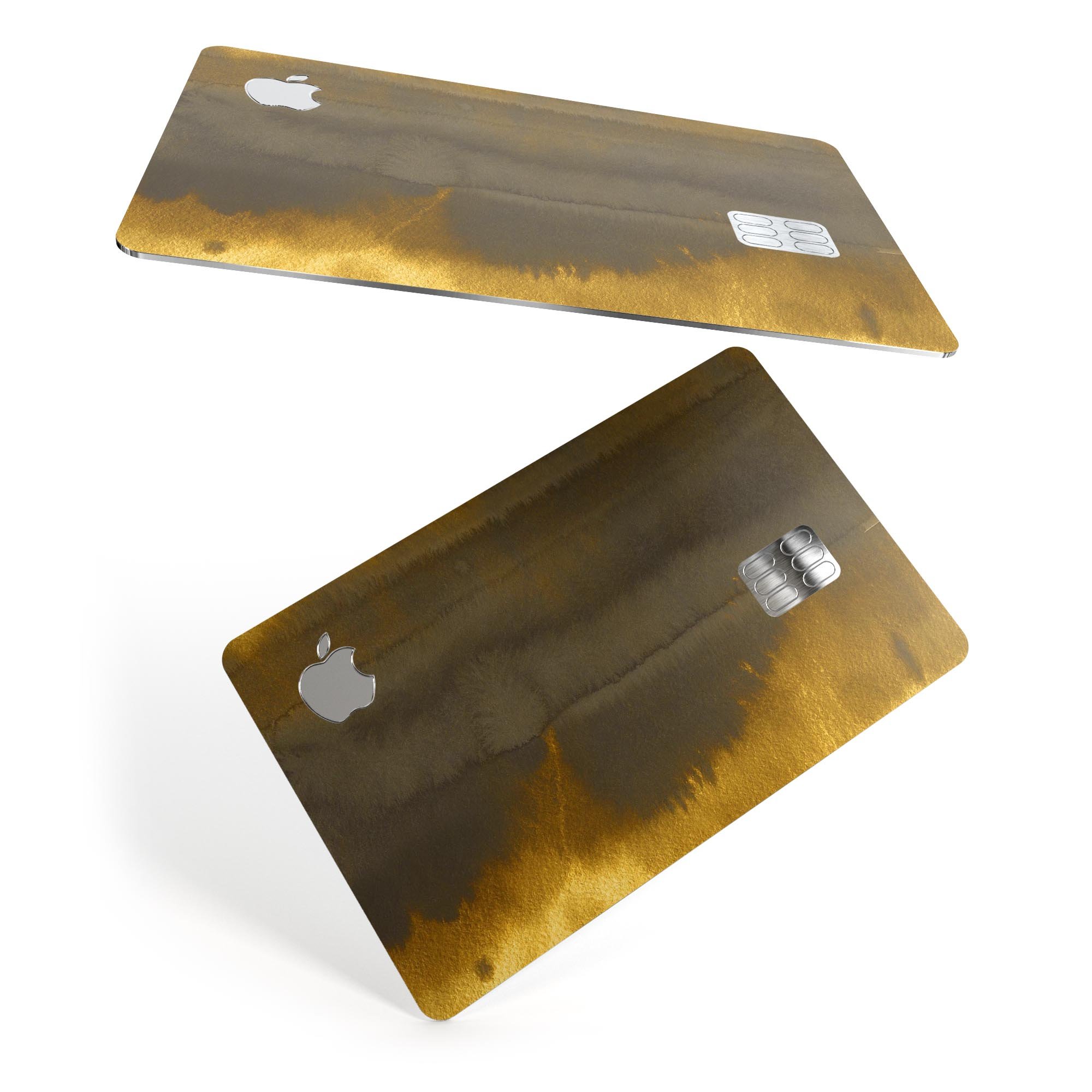 Micro Golden Covers decal skin-kit for Apple Card, showcasing premium vinyl material and available finishes.