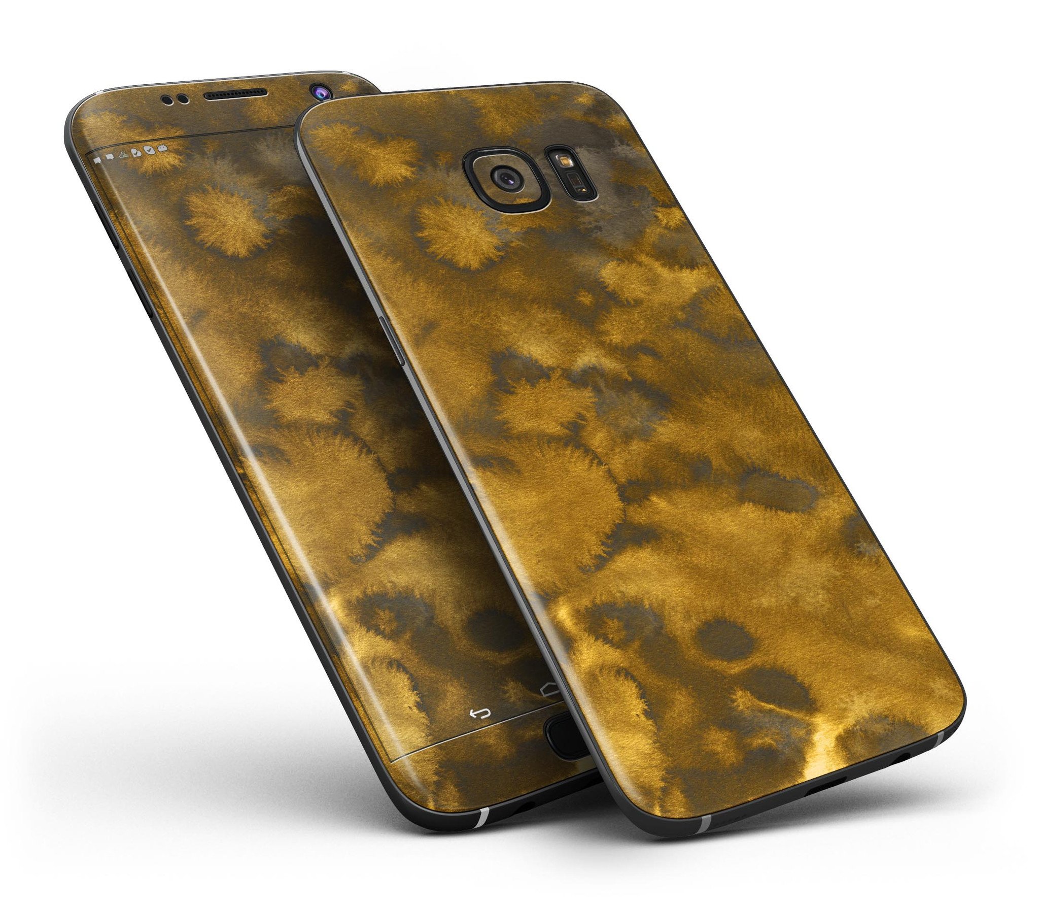 Micro Golden Fibers V1 skin kit for Samsung Galaxy S7, showcasing its sleek design and premium vinyl material.