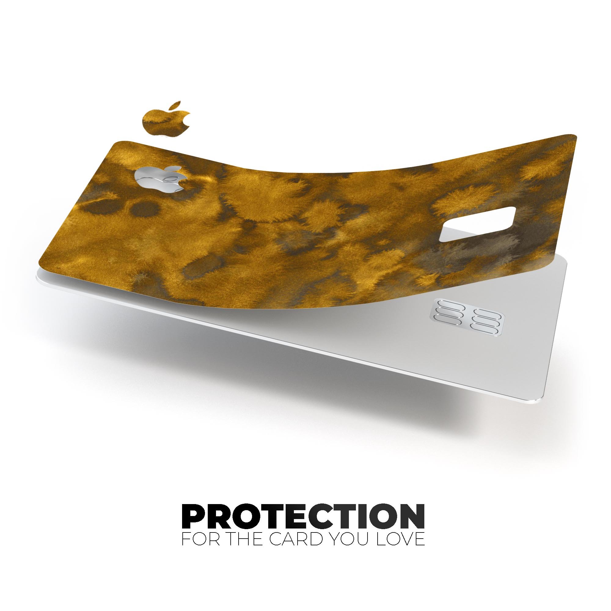 Micro Golden Fibers V1 decal skin-kit for Apple Card, showcasing premium vinyl material and stylish finishes.