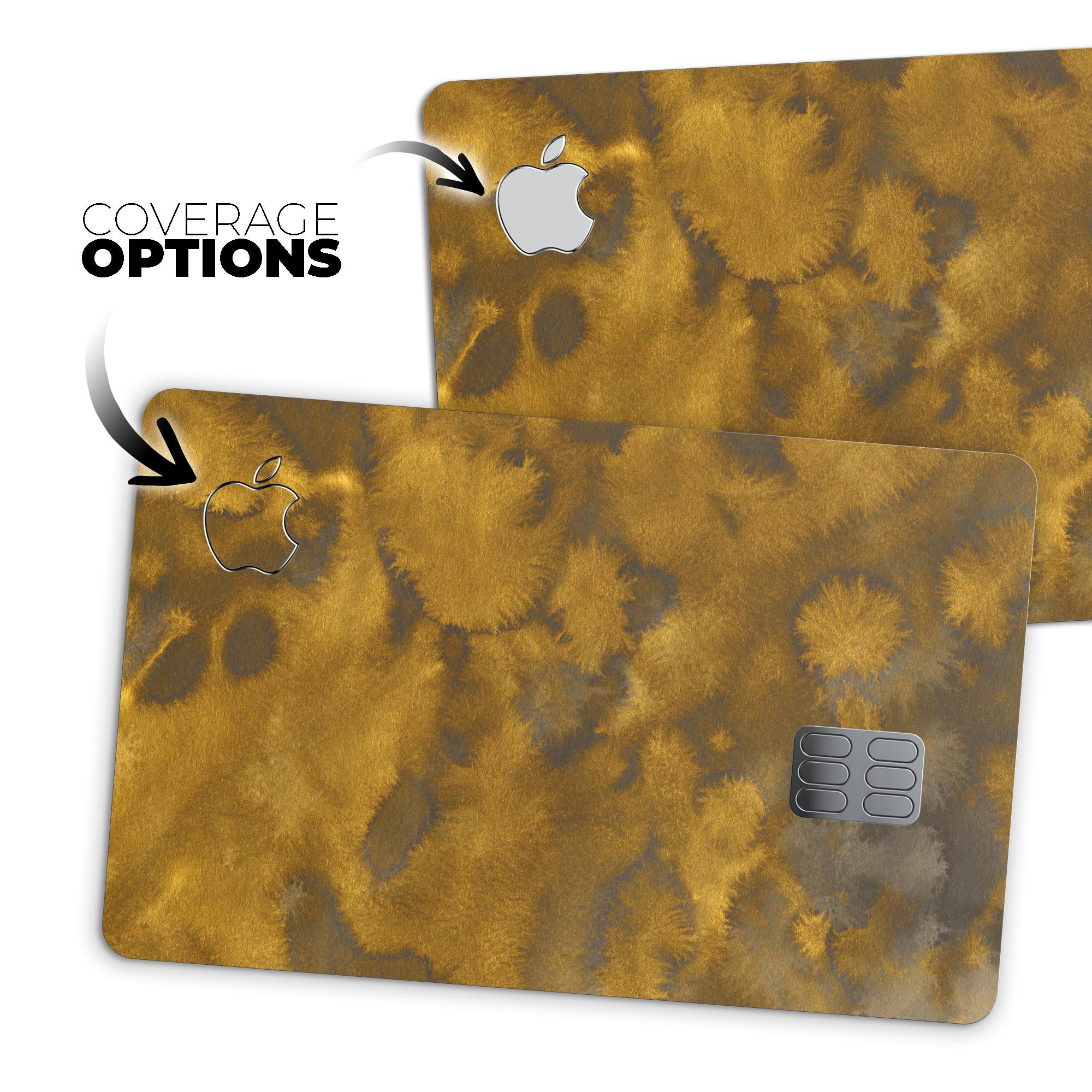 Micro Golden Fibers V1 decal skin-kit for Apple Card, showcasing premium vinyl material and stylish finishes.