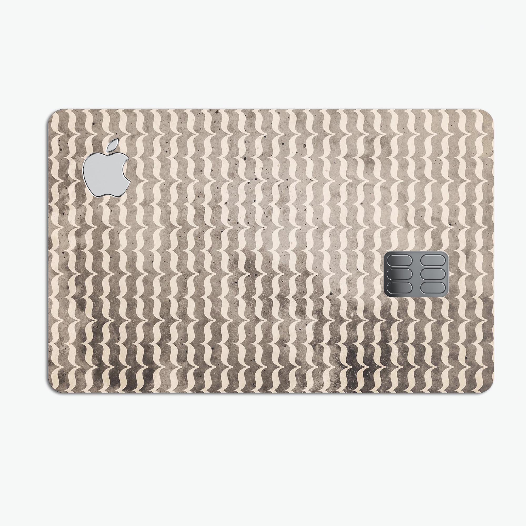 Micro Grunge Mustaches decal skin-kit for Apple Card, showcasing premium vinyl design and finishes.