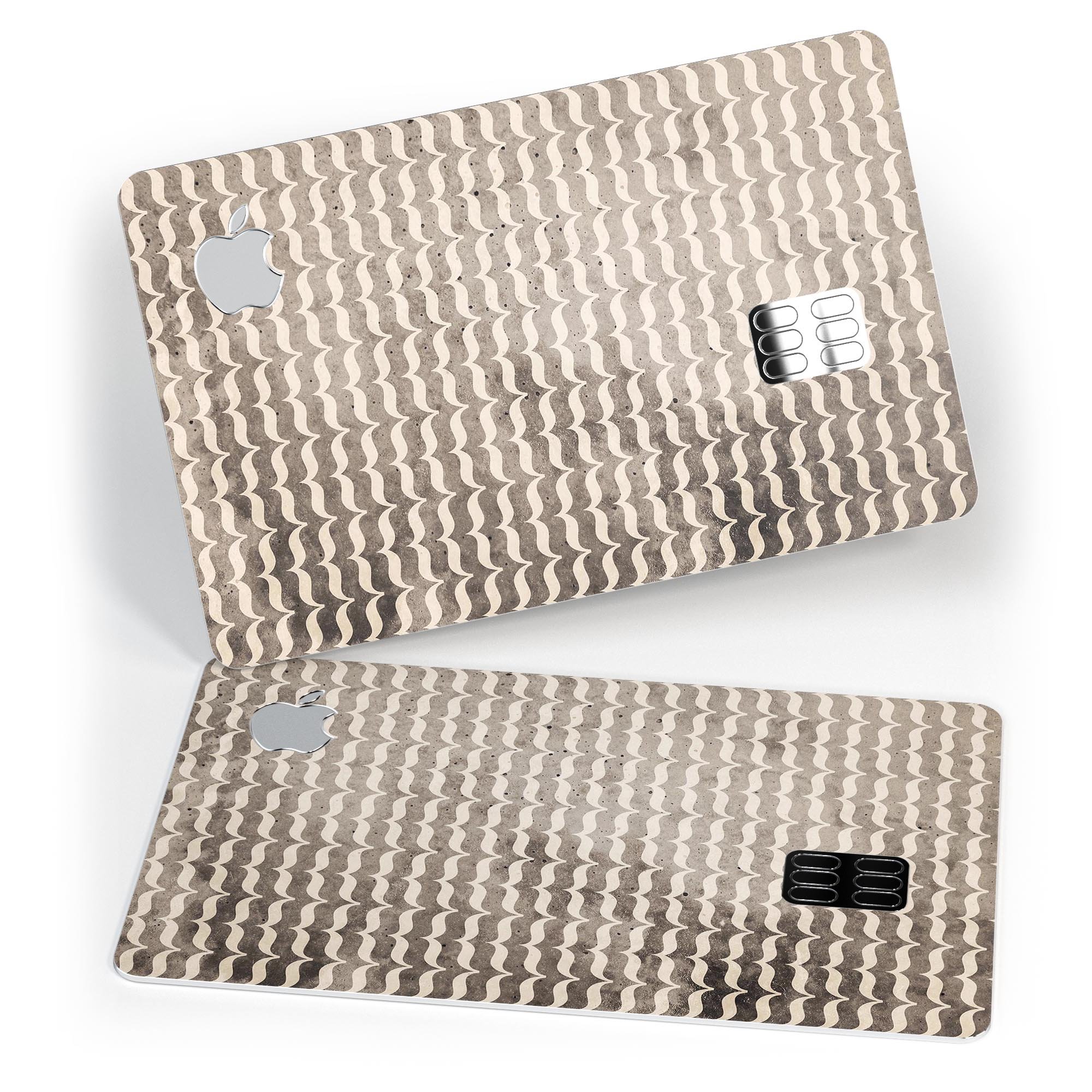 Micro Grunge Mustaches decal skin-kit for Apple Card, showcasing premium vinyl design and finishes.