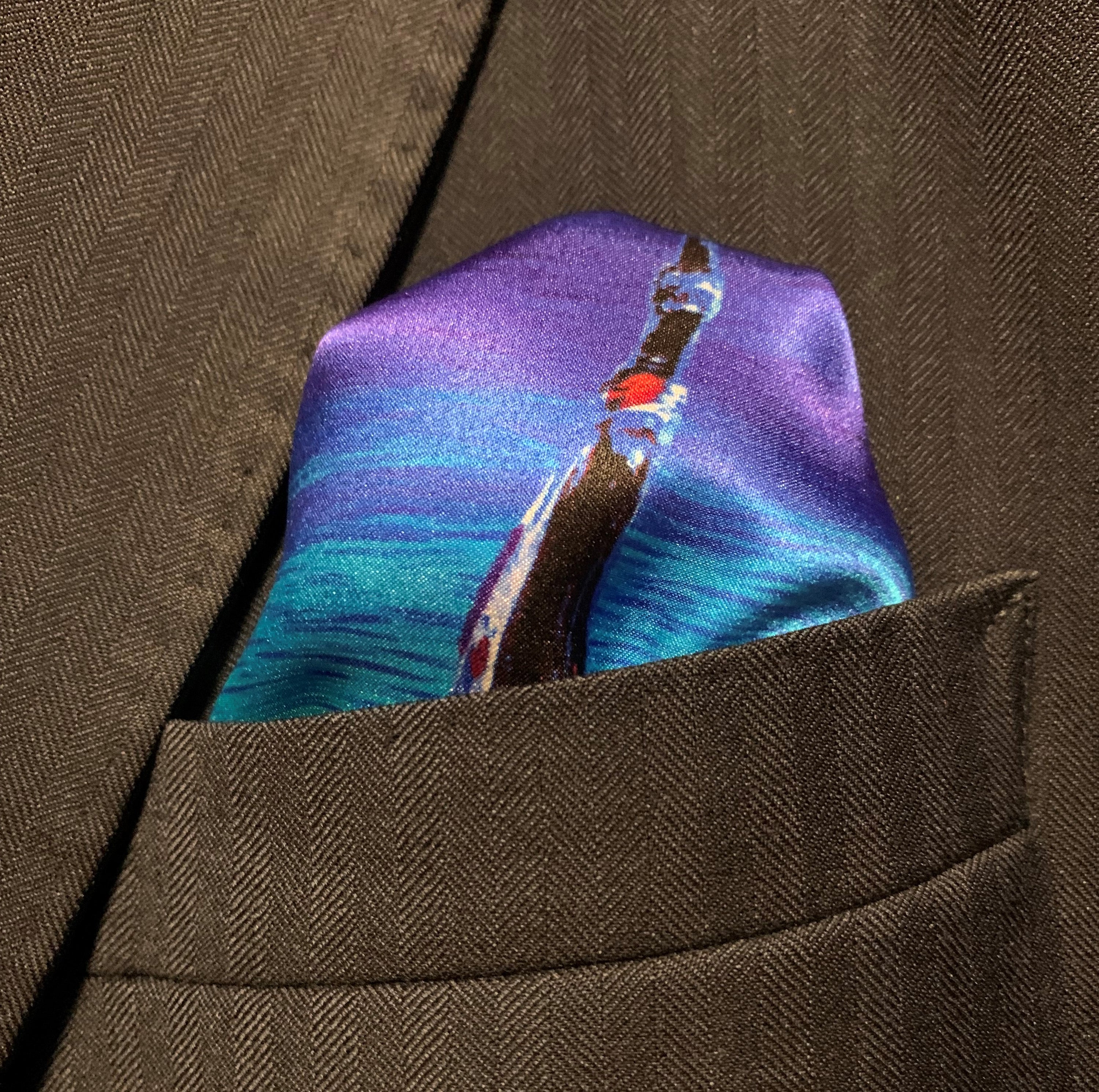 Midnight in Paris Pocket Square featuring intricate designs inspired by the enchanting city at night.