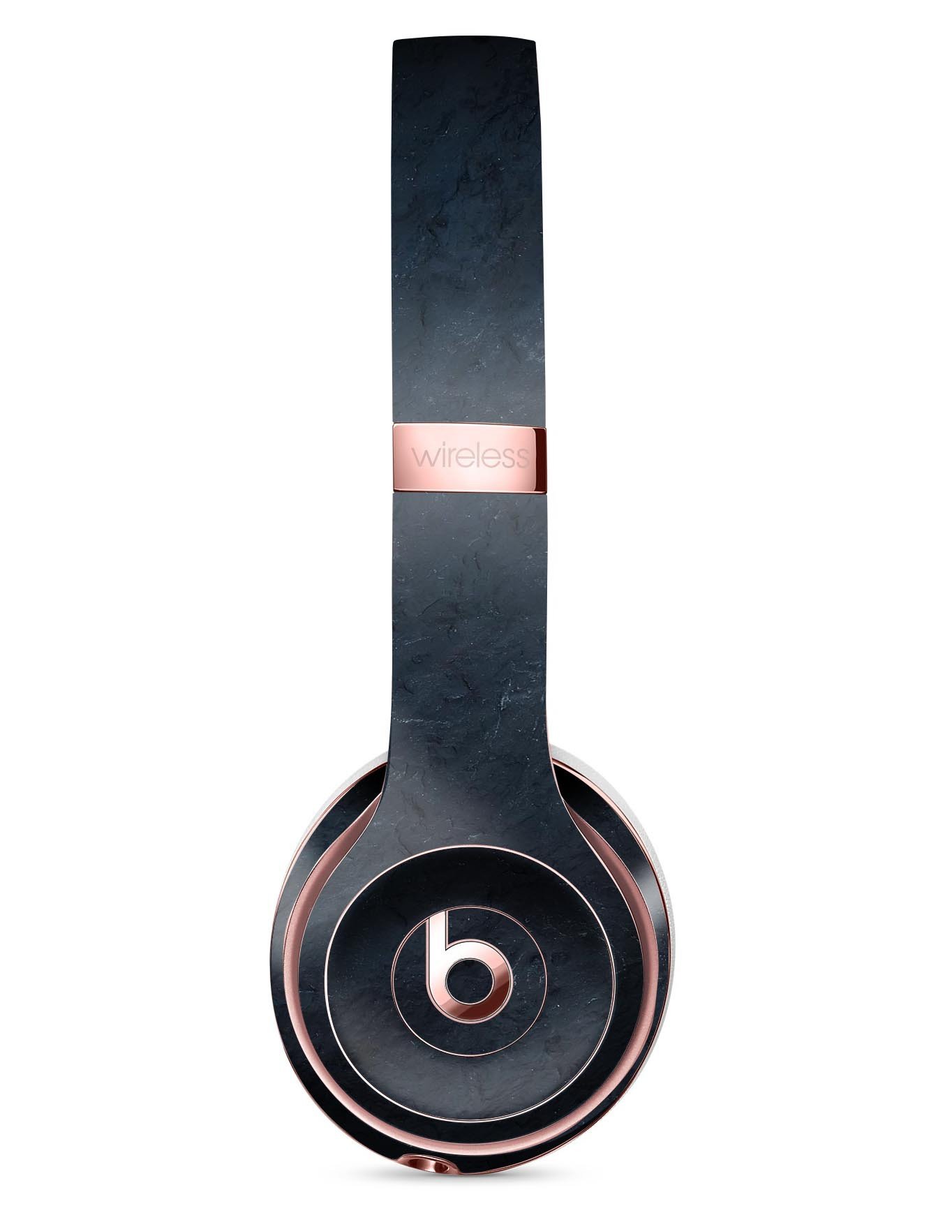 Midnight Navy Grunge Surface Full-Body Skin Kit for Beats by Dre Solo 3 Wireless Headphones, showcasing a stylish design and premium vinyl material.