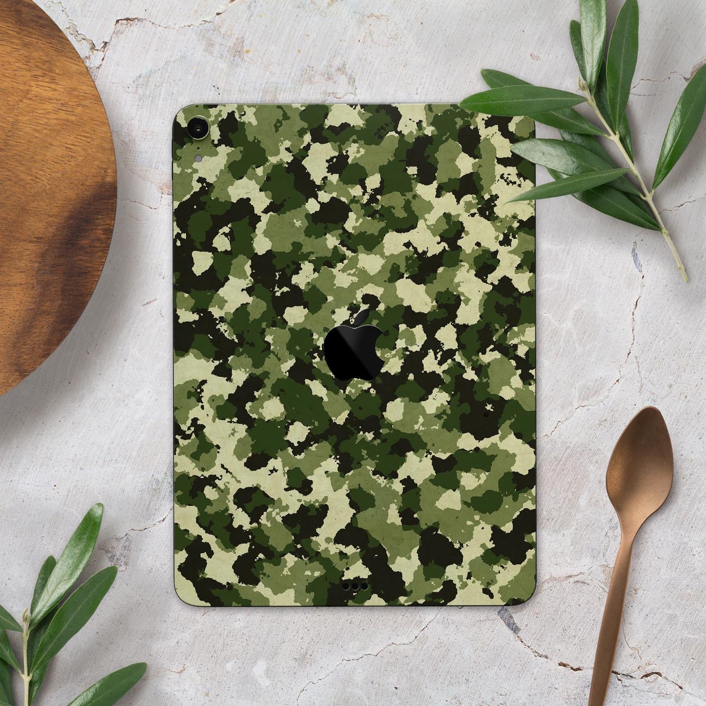 Military Camouflage V1 skin decal for Apple iPad Pro, showcasing a stylish camouflage design with a smooth finish.